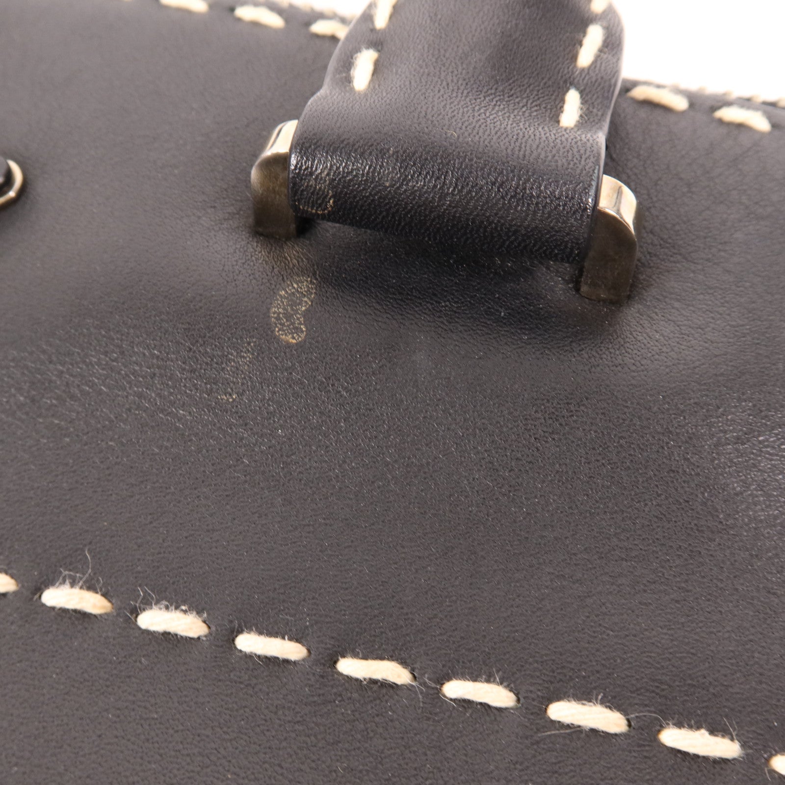 PRADA 牛皮皮革Hand Bag銀扣手挽肩背兩用袋