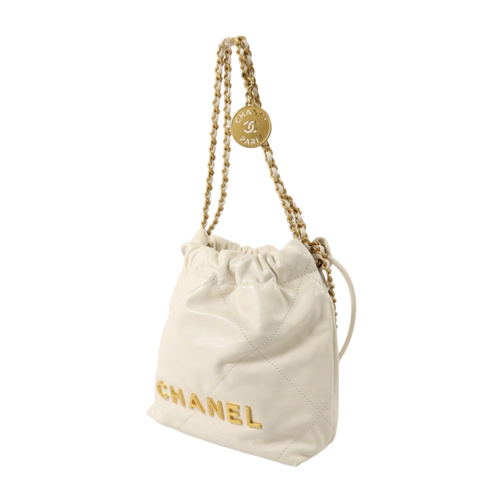 CHANEL 牛皮皮革Chanel 22 Mini金扣手挽肩背兩用袋