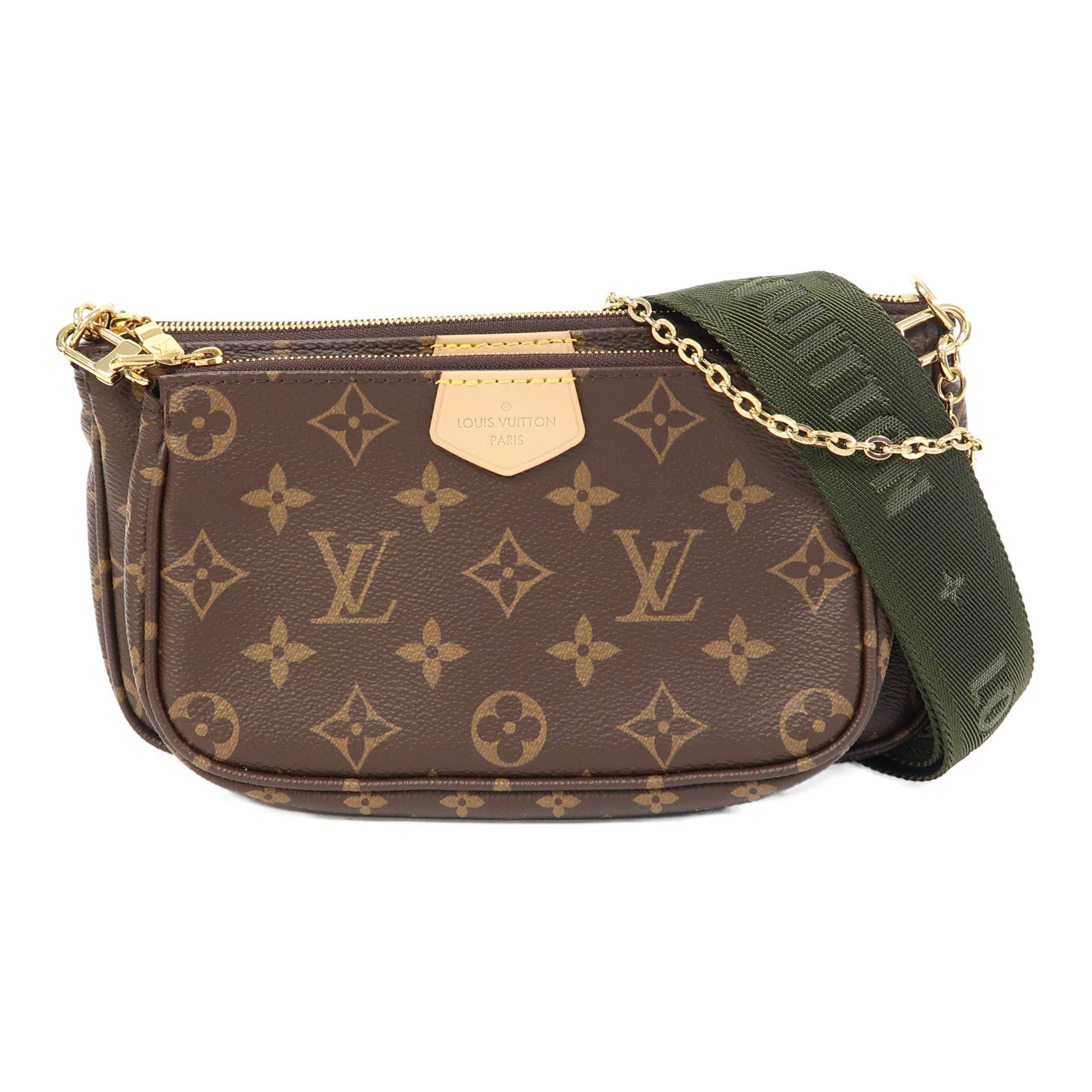LOUIS VUITTON Monogram Multi Pochette金扣肩背袋啡色