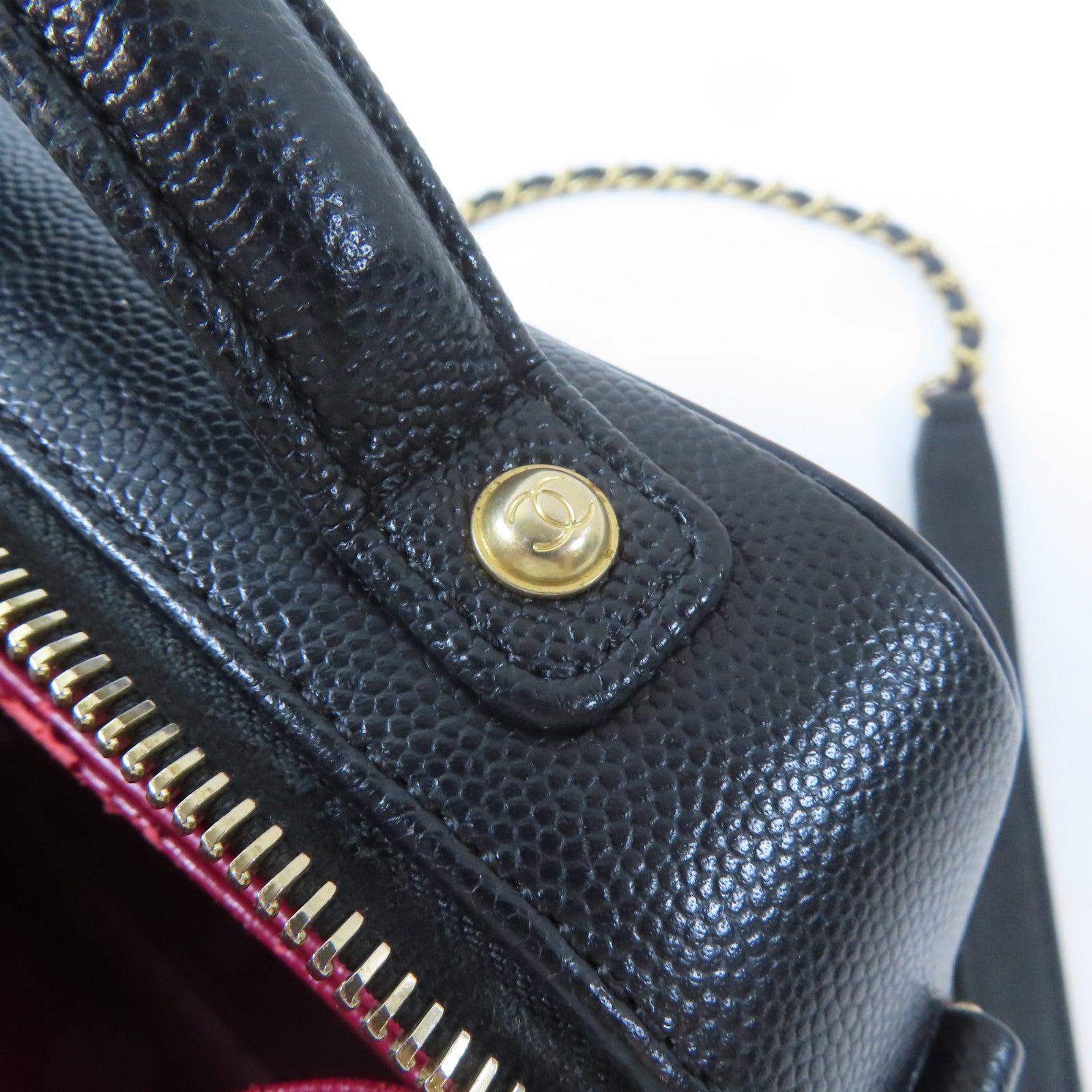 CHANEL (PRICE DOWN) Quilted CC GHW Vanity Case 2 Way Shoulder Handbag Calfskin Leather Black