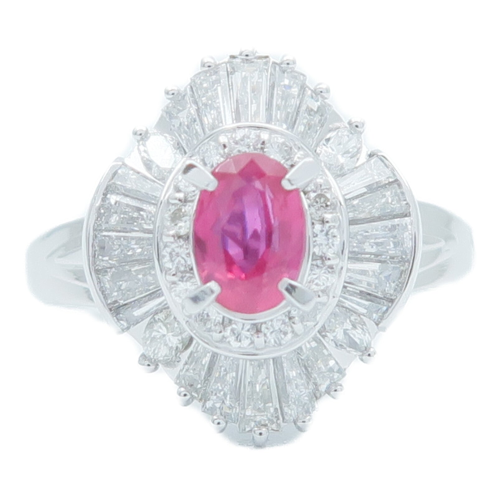 JEWELRY PT900鉑金Pink Sapphirefh粉紅寶石/鑽石戒指