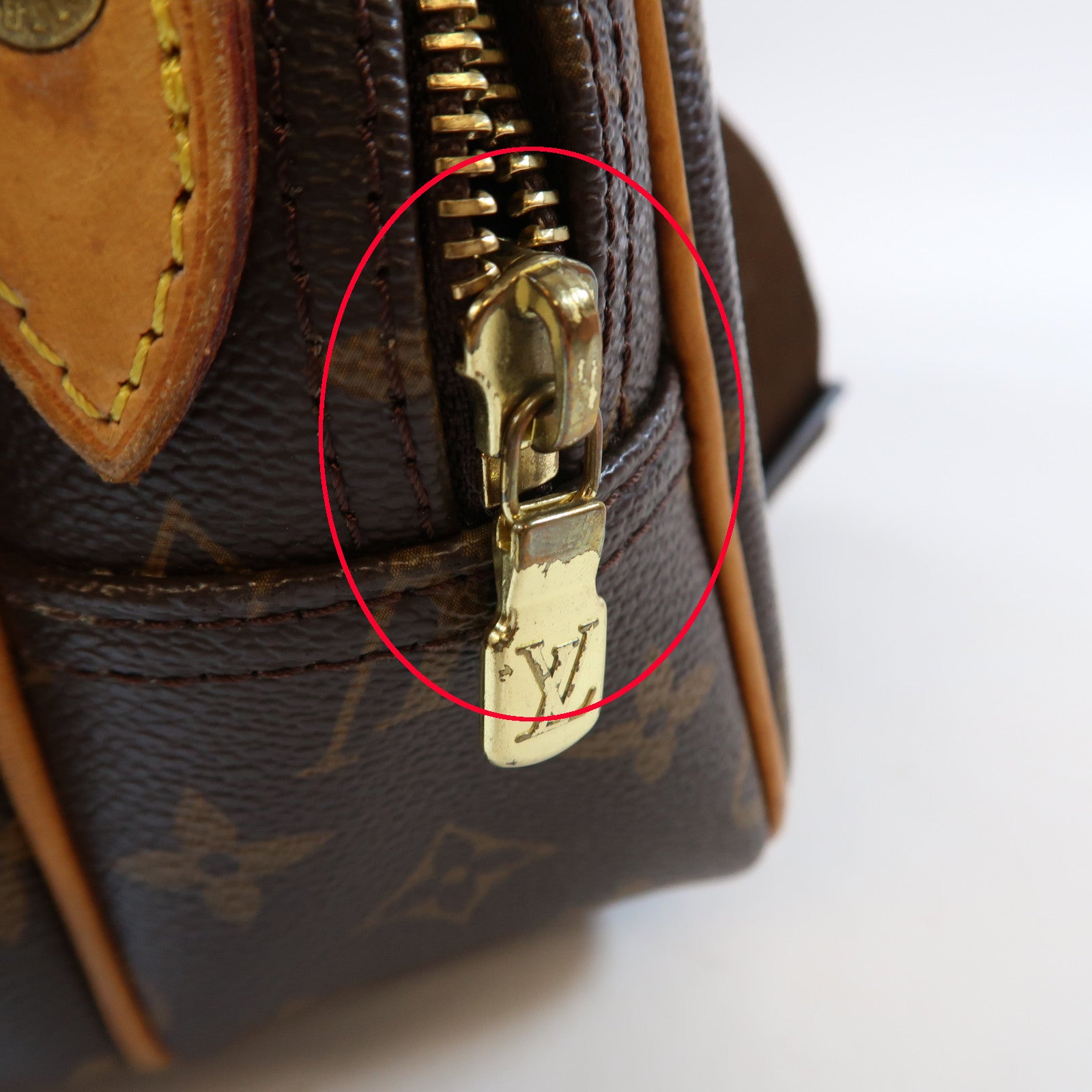 LOUIS VUITTON Monogram Reporter PM金扣肩背袋啡色