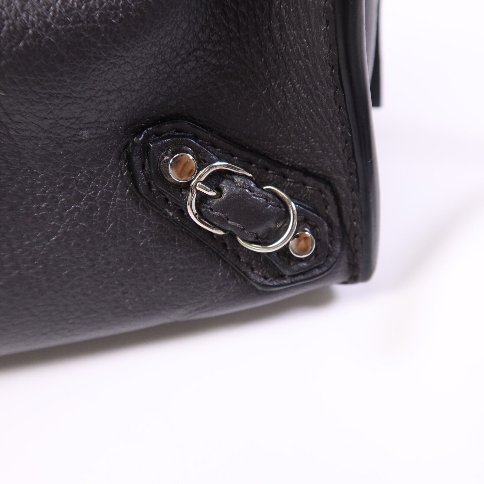 BALENCIAGA 牛皮皮革Shoulder Bag銀扣手挽肩背兩用袋