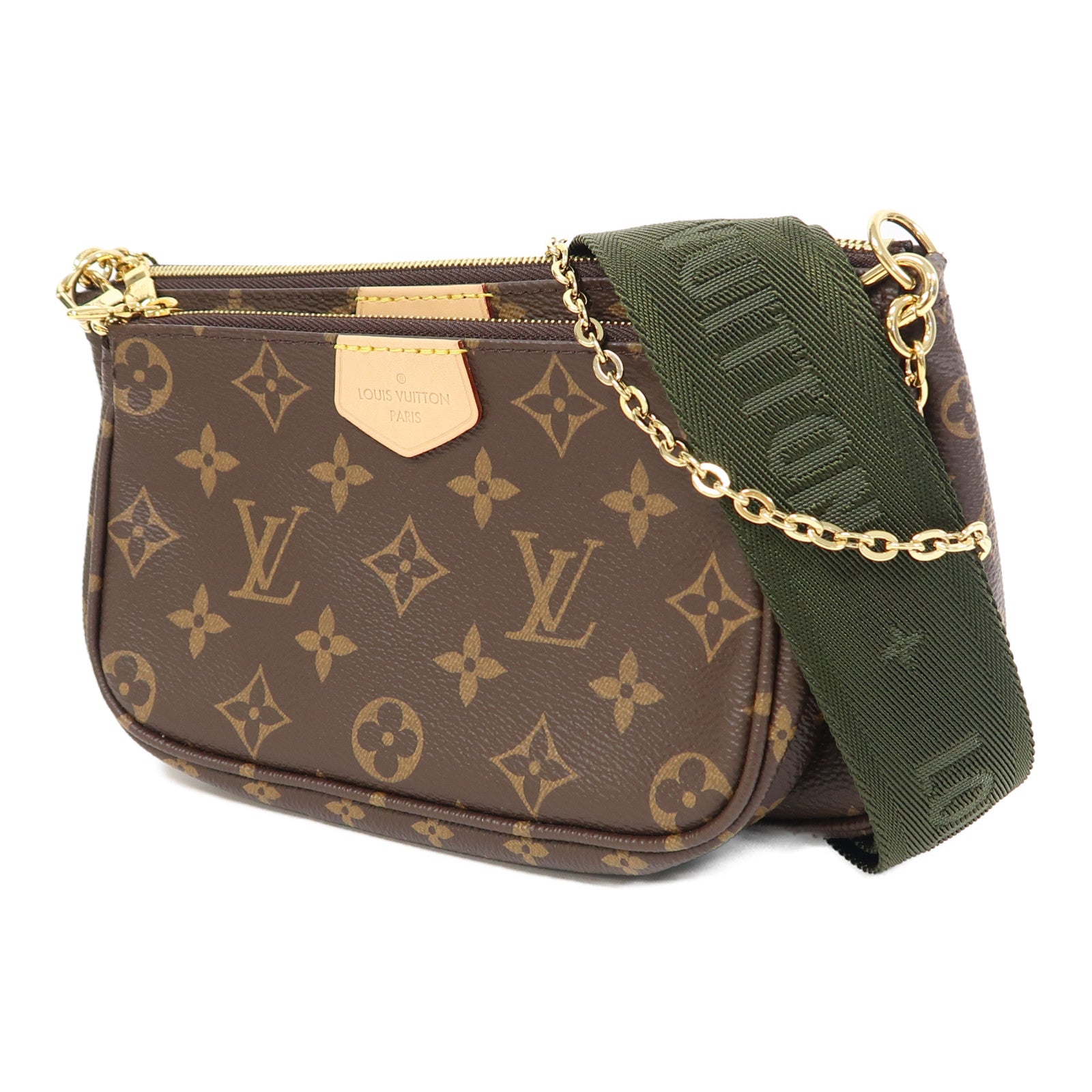 LOUIS VUITTON Monogram Multi Pochette金扣肩背袋啡色