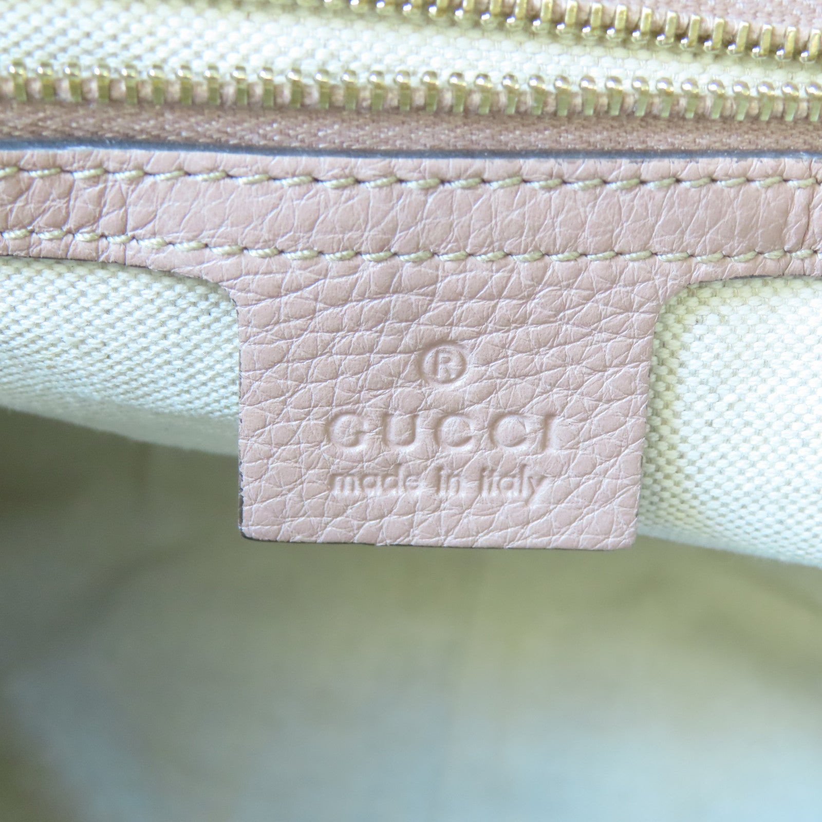 GUCCI 牛皮皮革Interlocking G Tote Bag金扣肩背袋粉紅色