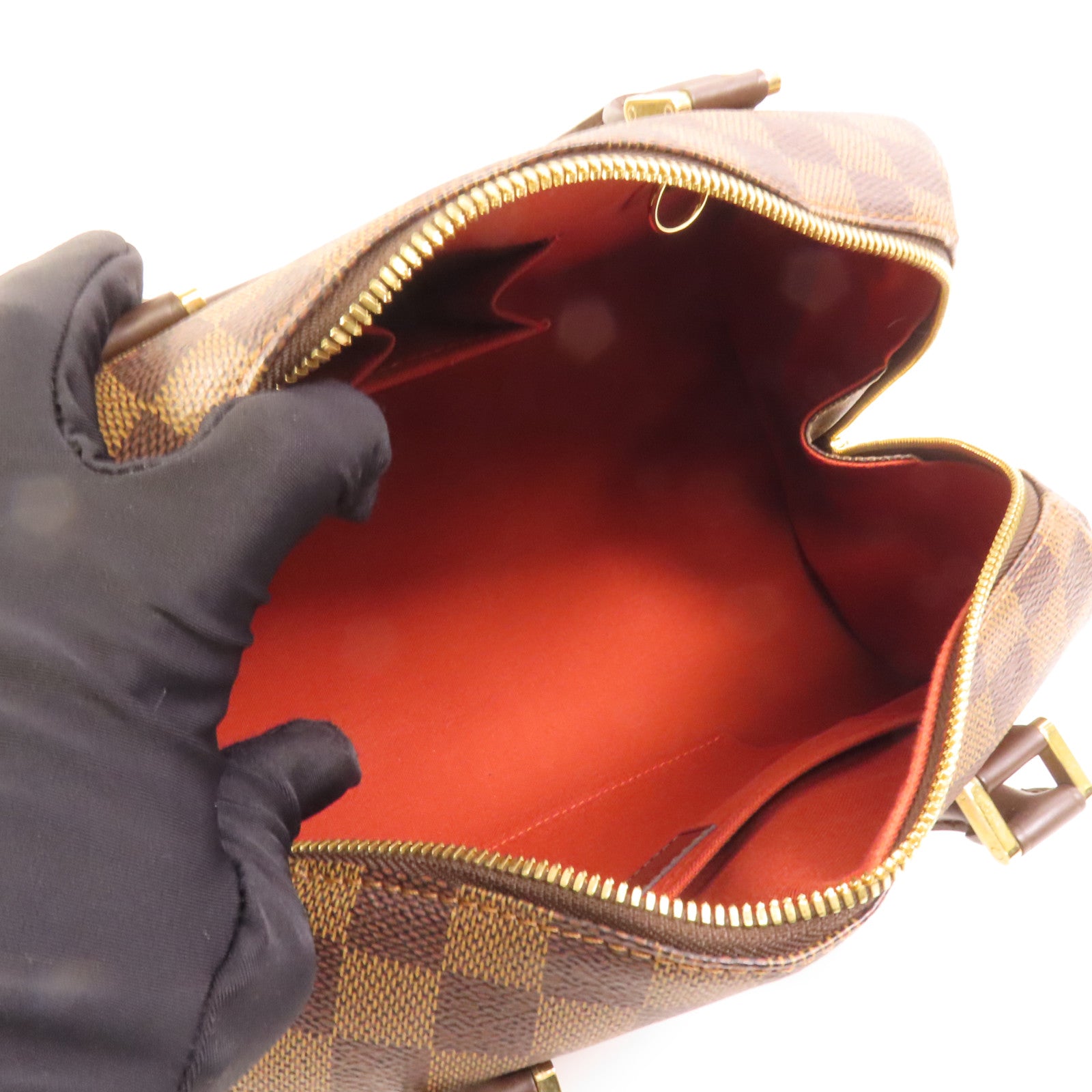 LOUIS VUITTON Damier Ribera MM金扣手挽袋