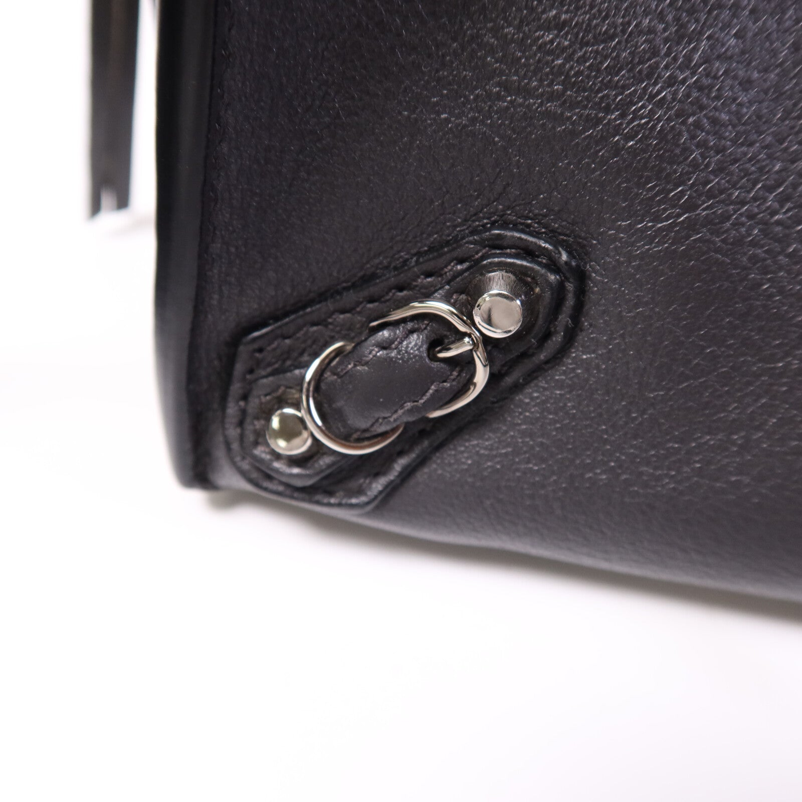 BALENCIAGA 牛皮皮革Shoulder Bag銀扣手挽肩背兩用袋