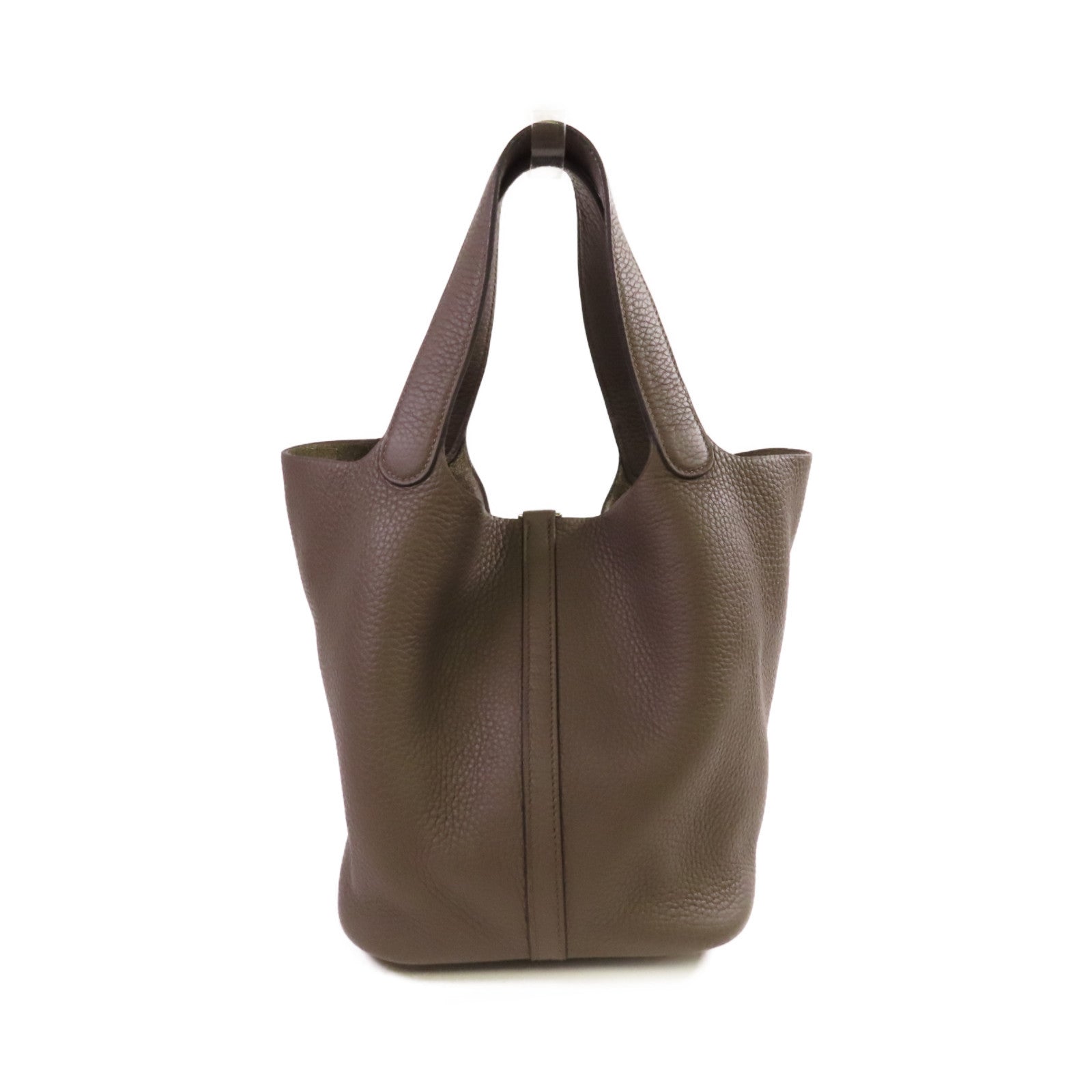 HERMES Clemence皮革Picotin MM Tote Bag銀扣手挽袋Etain錫灰色