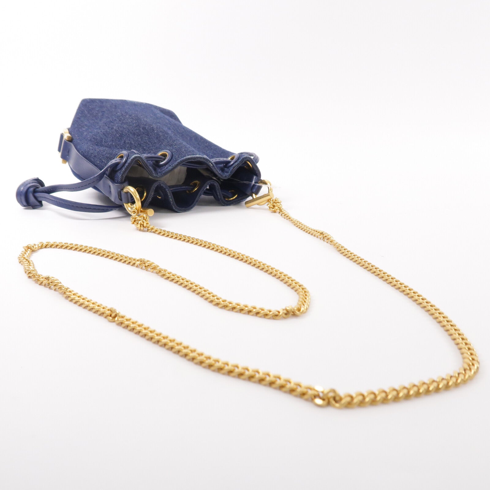 Chloe 牛仔布Marcie鏈帶肩背袋