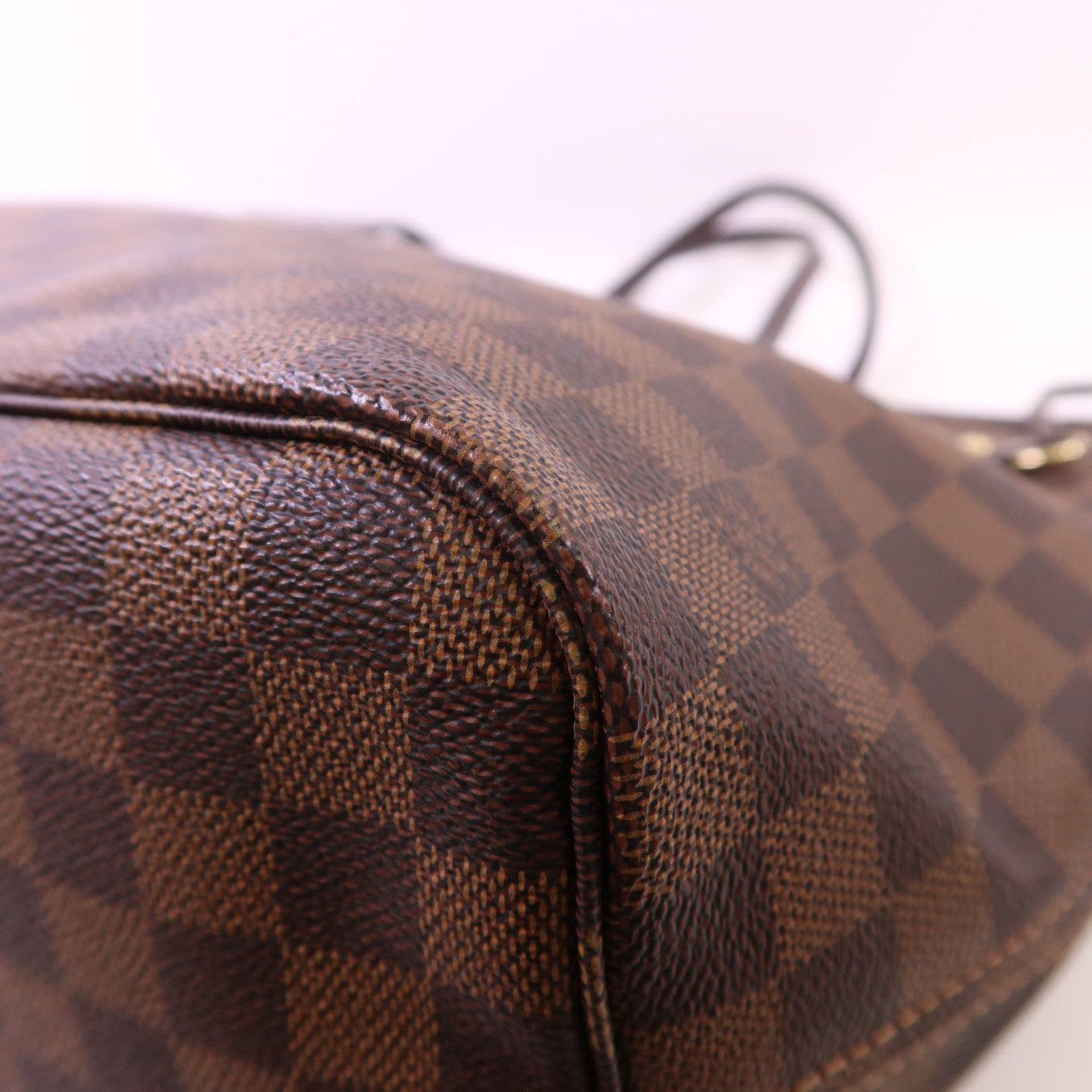 LOUIS VUITTON Damier Neverfull MM金扣肩背袋/手挽袋