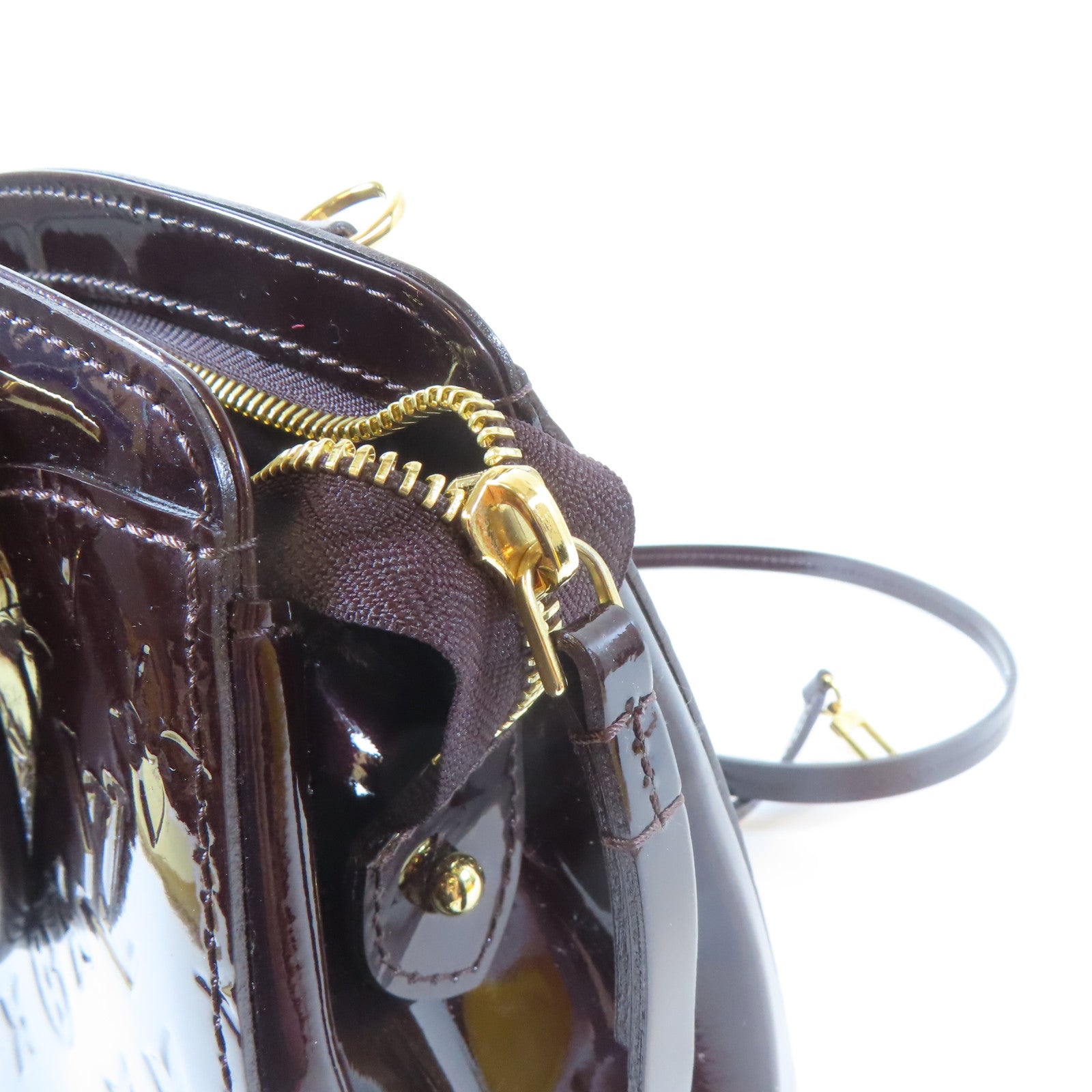 LOUIS VUITTON 【激減優惠】Vernis Brera PM金扣手挽肩背兩用袋啡色