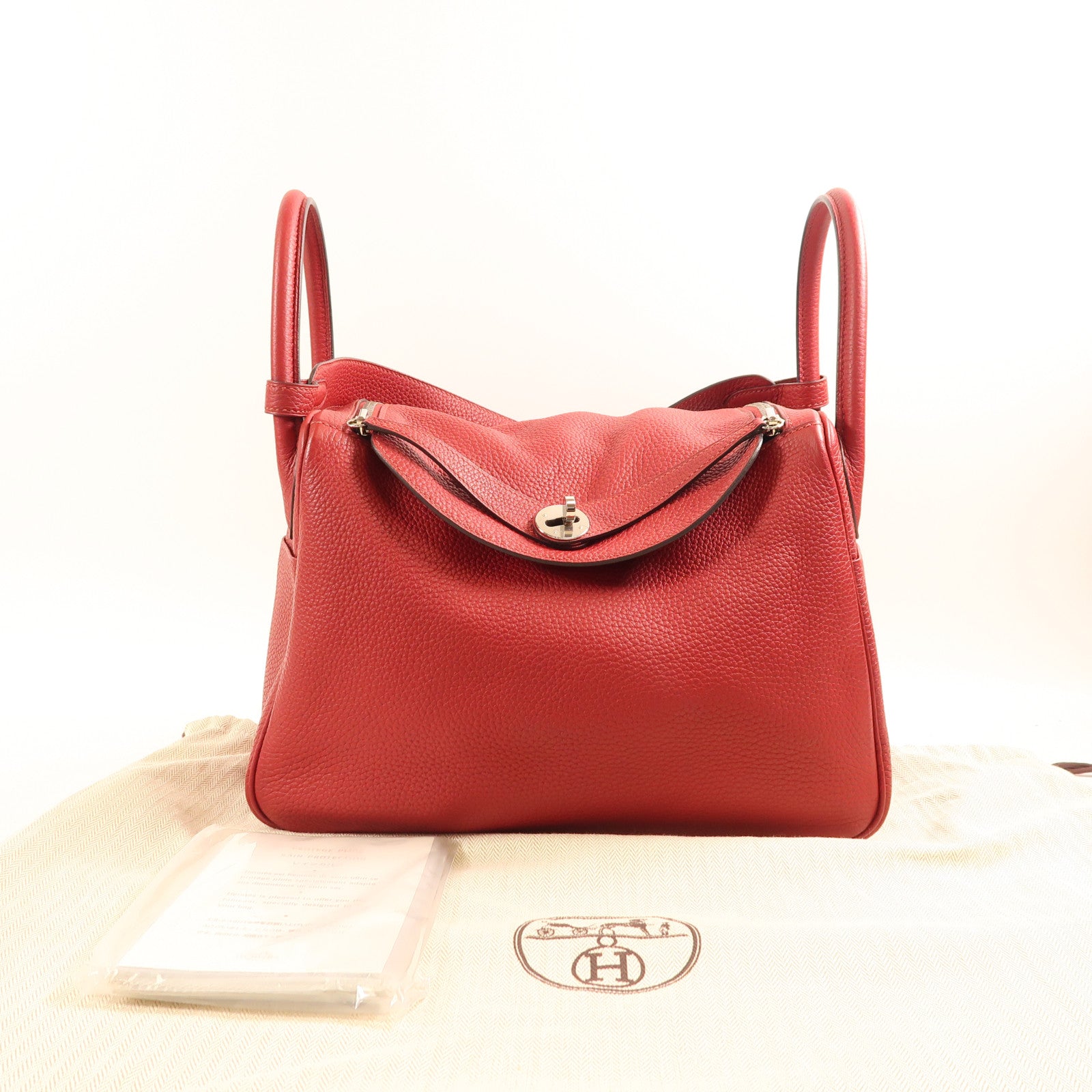 HERMES 【激減優惠】Clemence皮革Lindy 30銀扣手挽肩背兩用袋