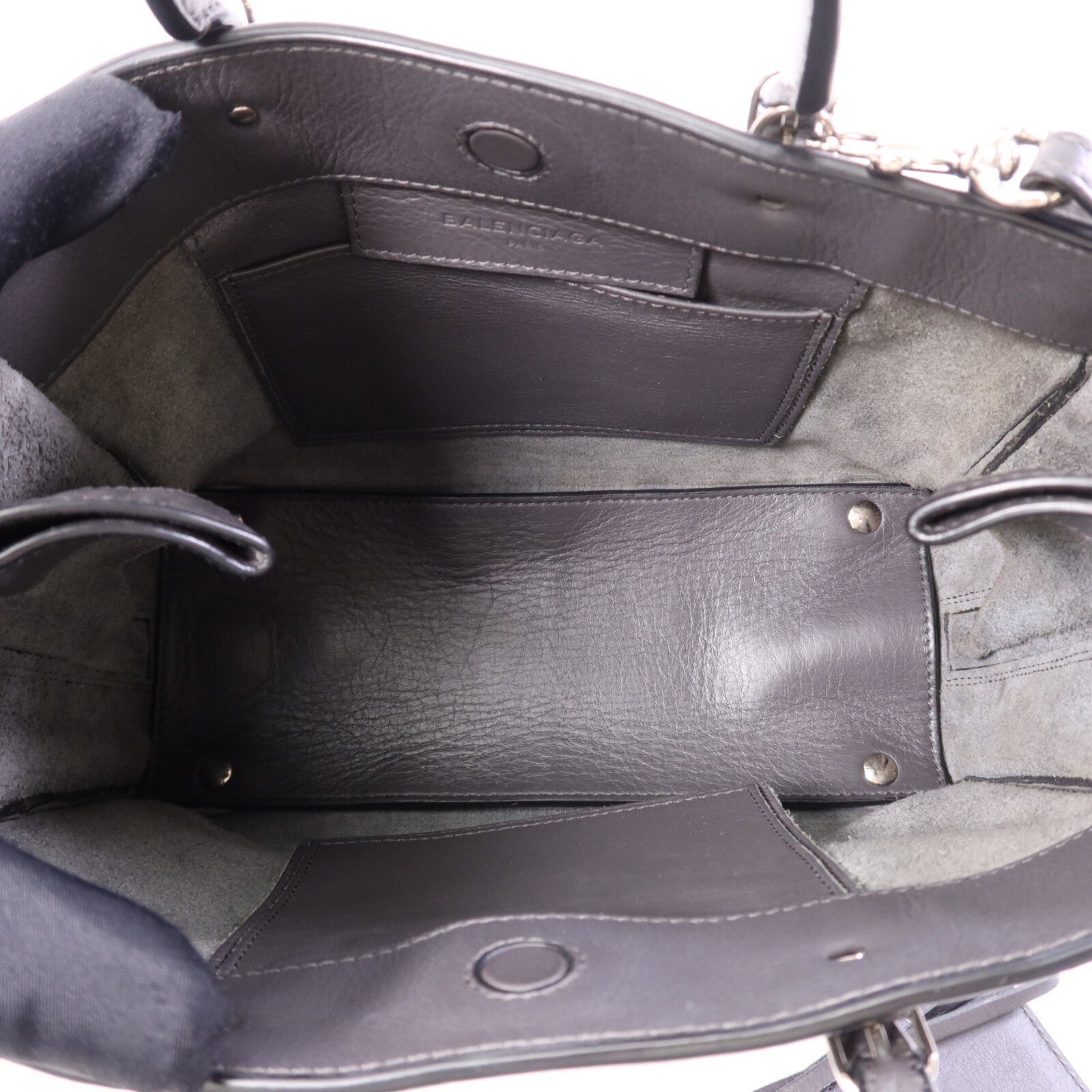 BALENCIAGA 牛皮皮革Shoulder Bag銀扣手挽肩背兩用袋