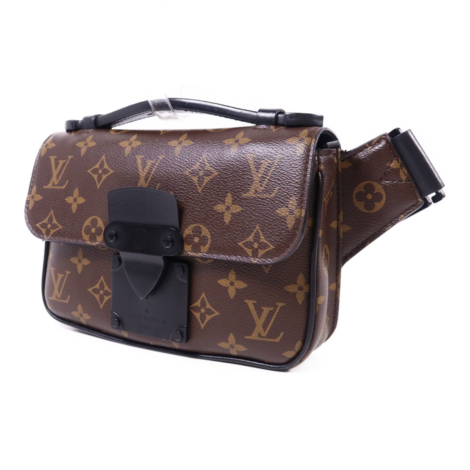 LOUIS VUITTON Monogram Macassar S Lock Sling Bag肩背袋