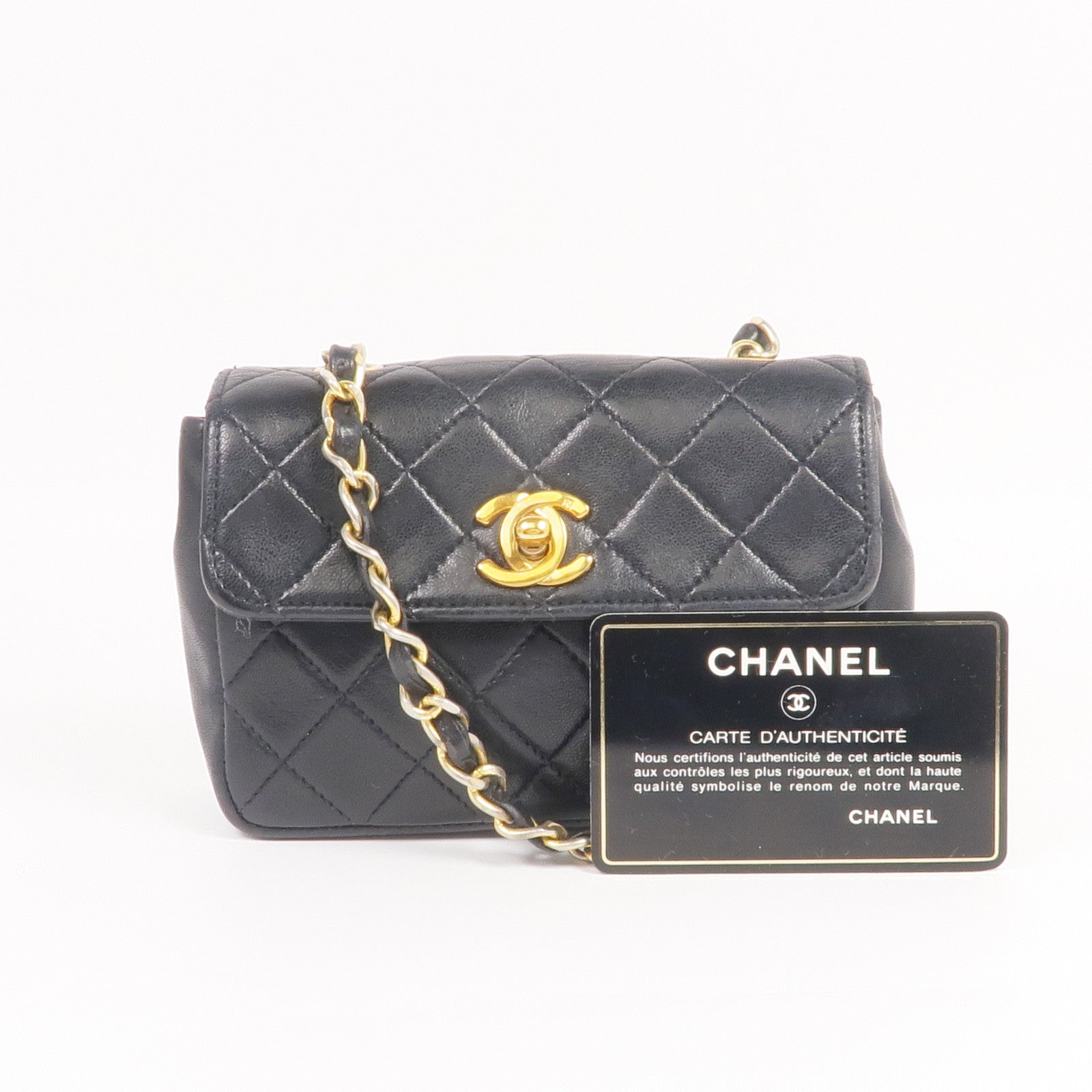 CHANEL 羊皮皮革Chain Shoulder金扣鏈帶肩背袋
