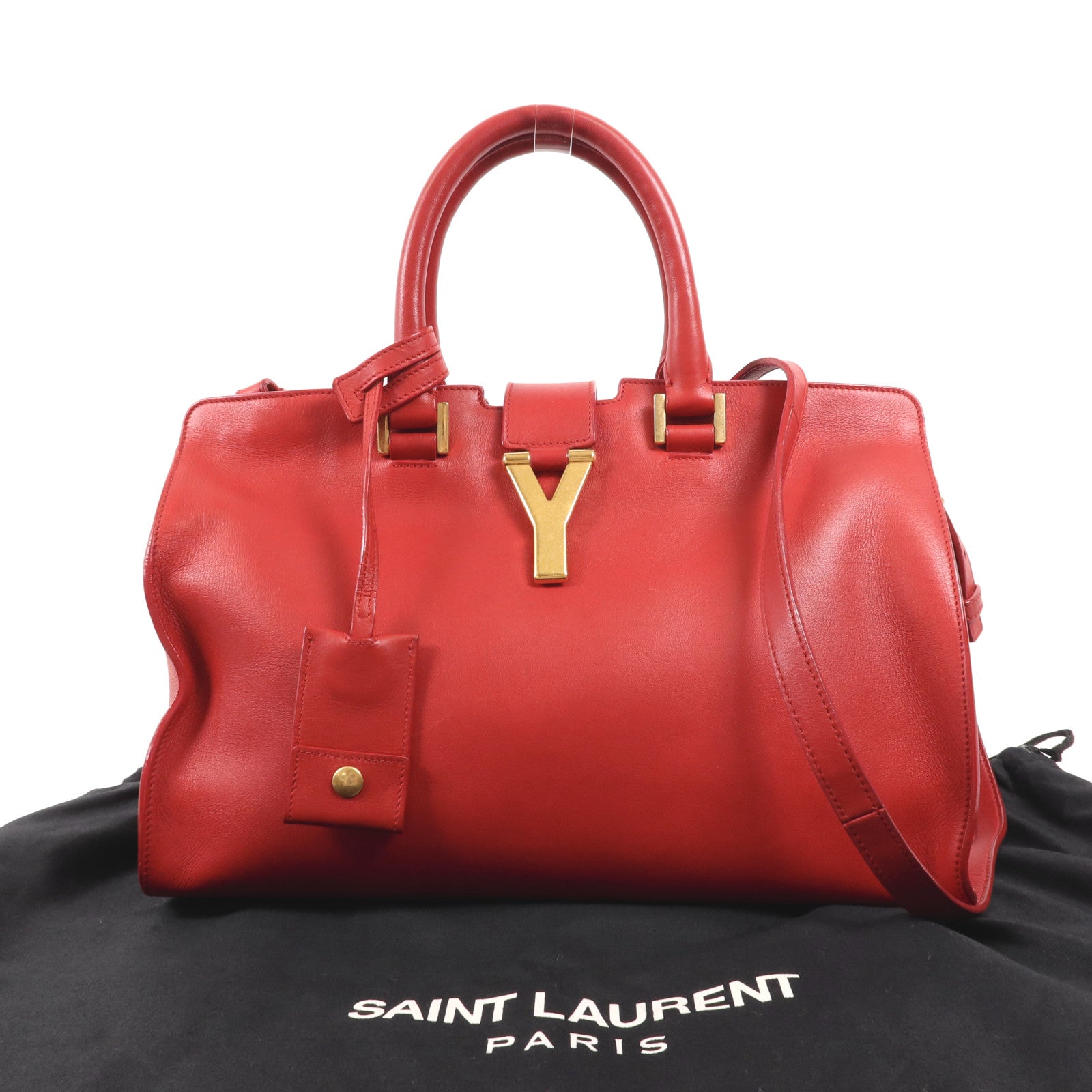 SAINT LAURENT 牛皮皮革Y Line金扣手挽肩背兩用袋
