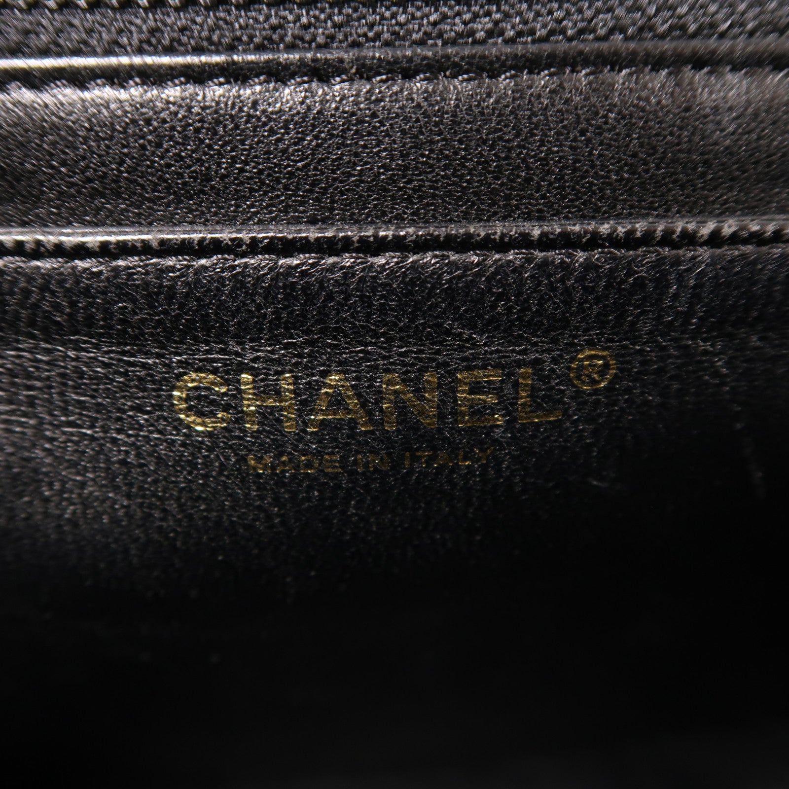 CHANEL CC GHW Vintage Top Handle Hand Bag Calfskin Leather Black