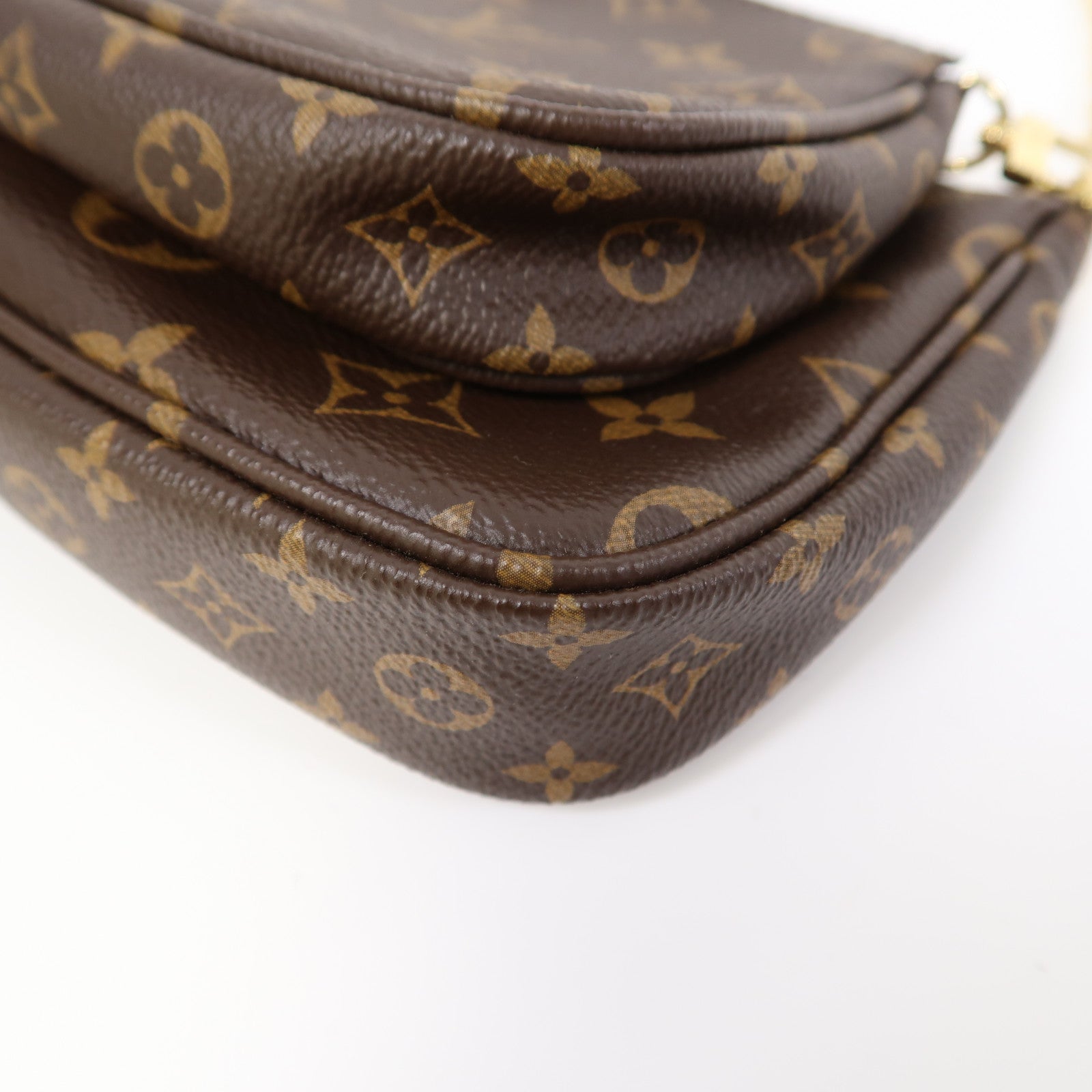 LOUIS VUITTON Monogram Multi Pochette金扣肩背袋啡色