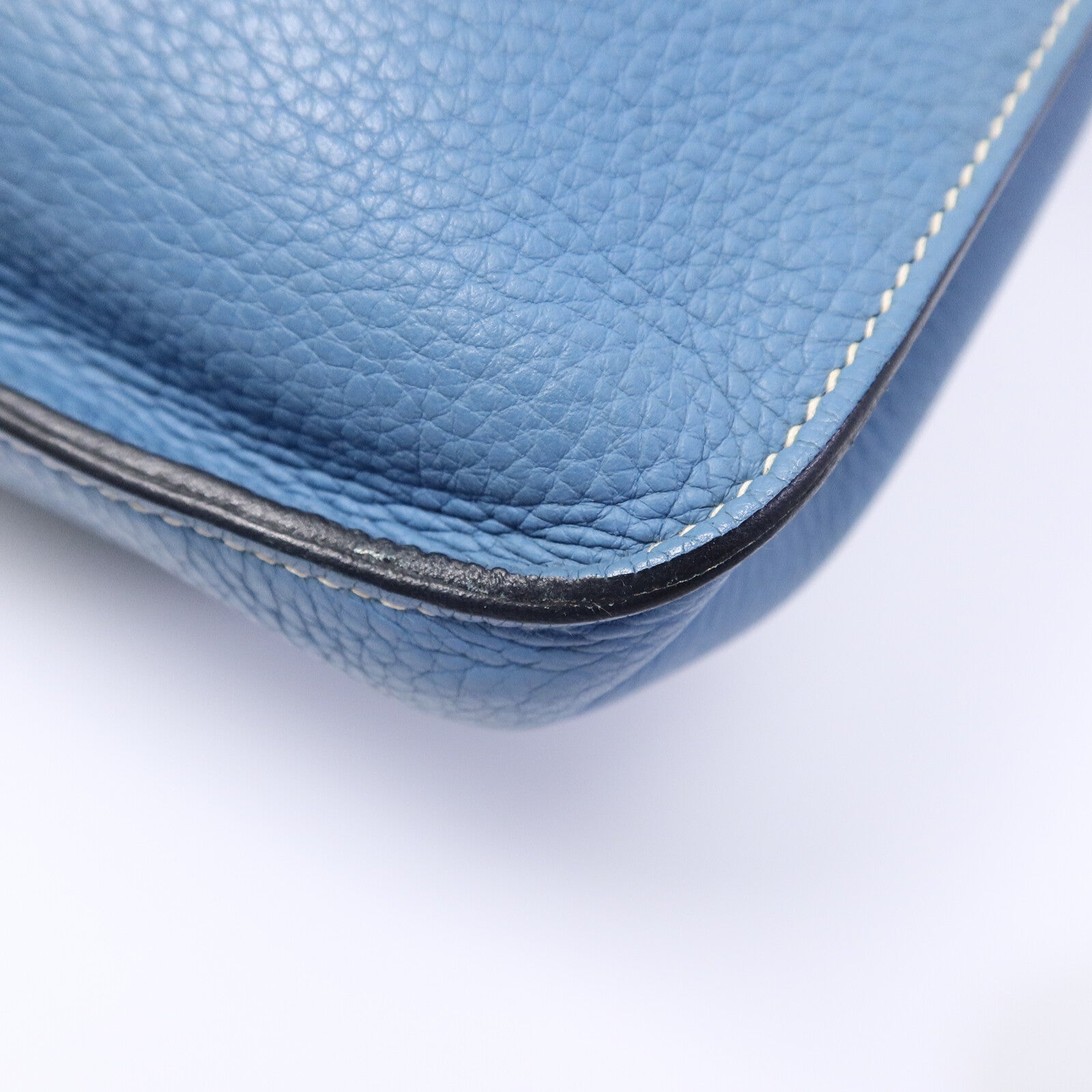 HERMES Clemence皮革Jypsiere 34肩背袋Bleu Jean