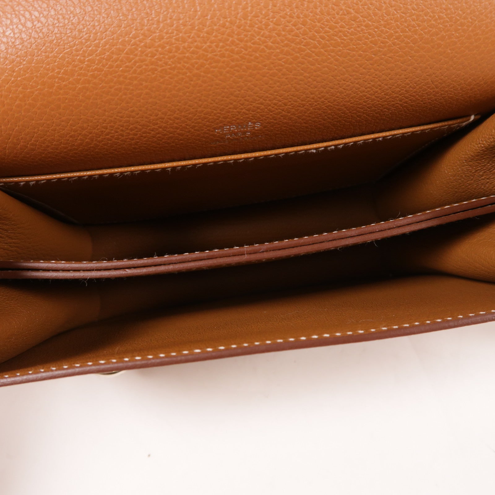 HERMES 【激減優惠】Evercolor皮革Mini Roulis銀扣肩背袋Gold