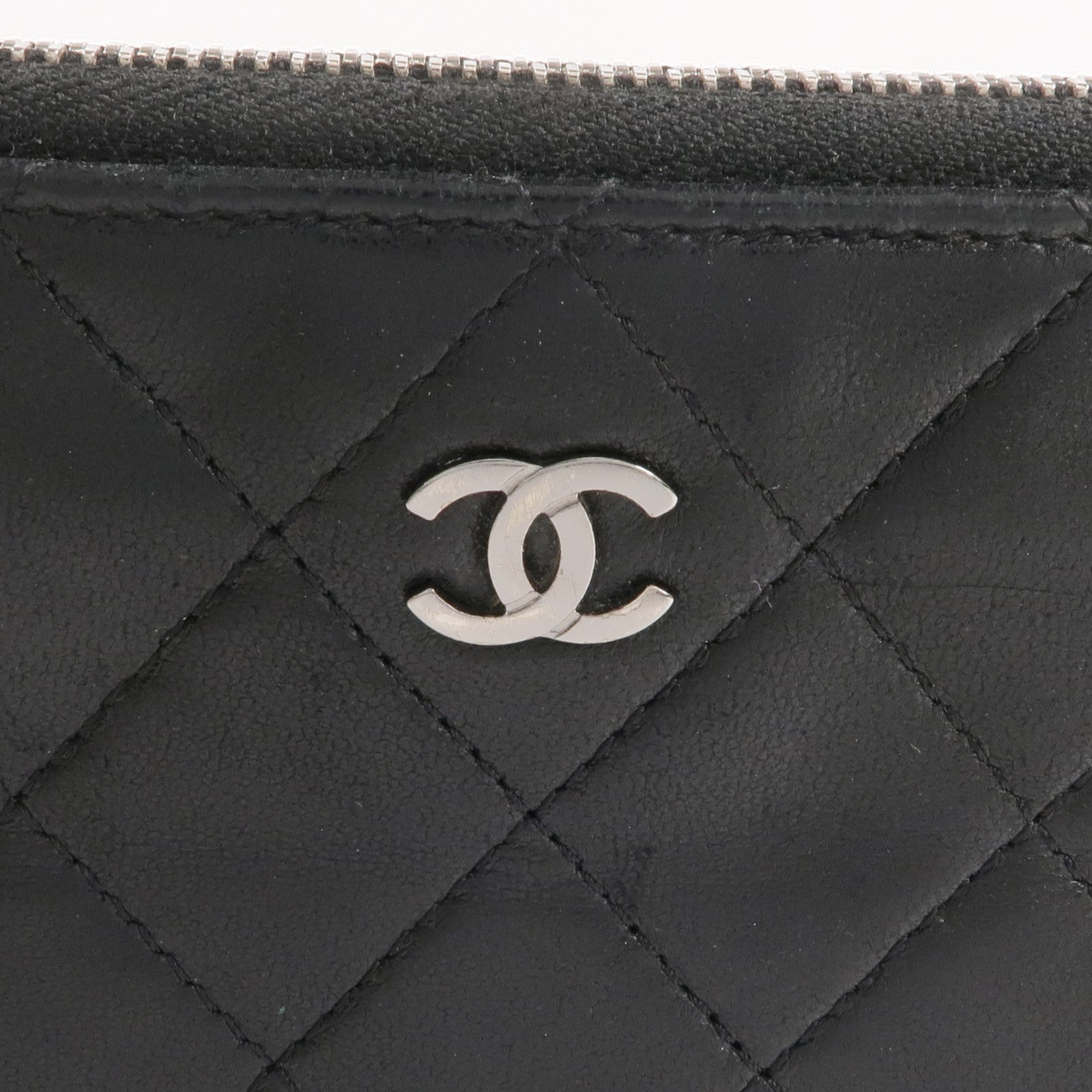 CHANEL 羊皮皮革Long Wallet/Pouch銀扣長錢包