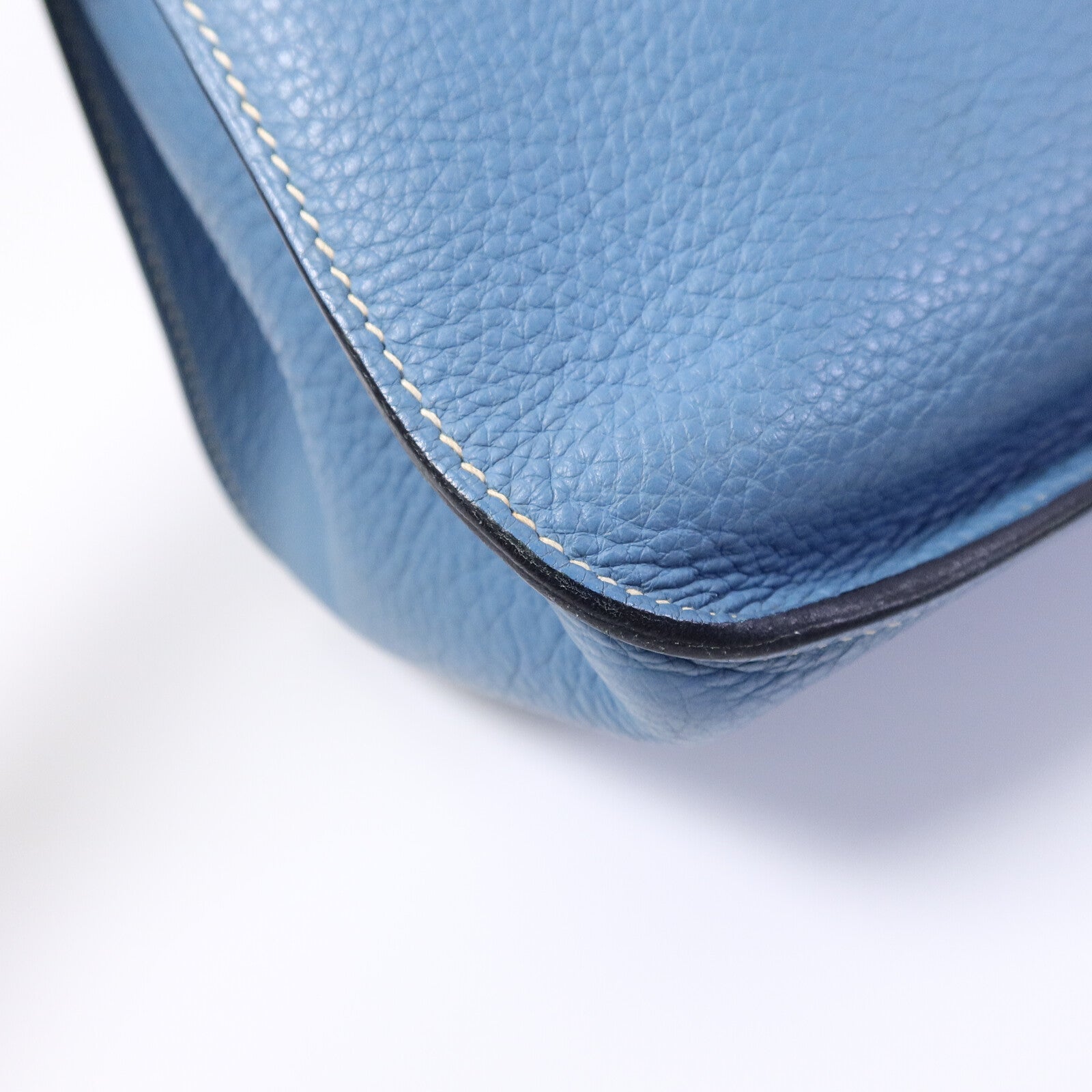 HERMES Clemence皮革Jypsiere 34肩背袋Bleu Jean