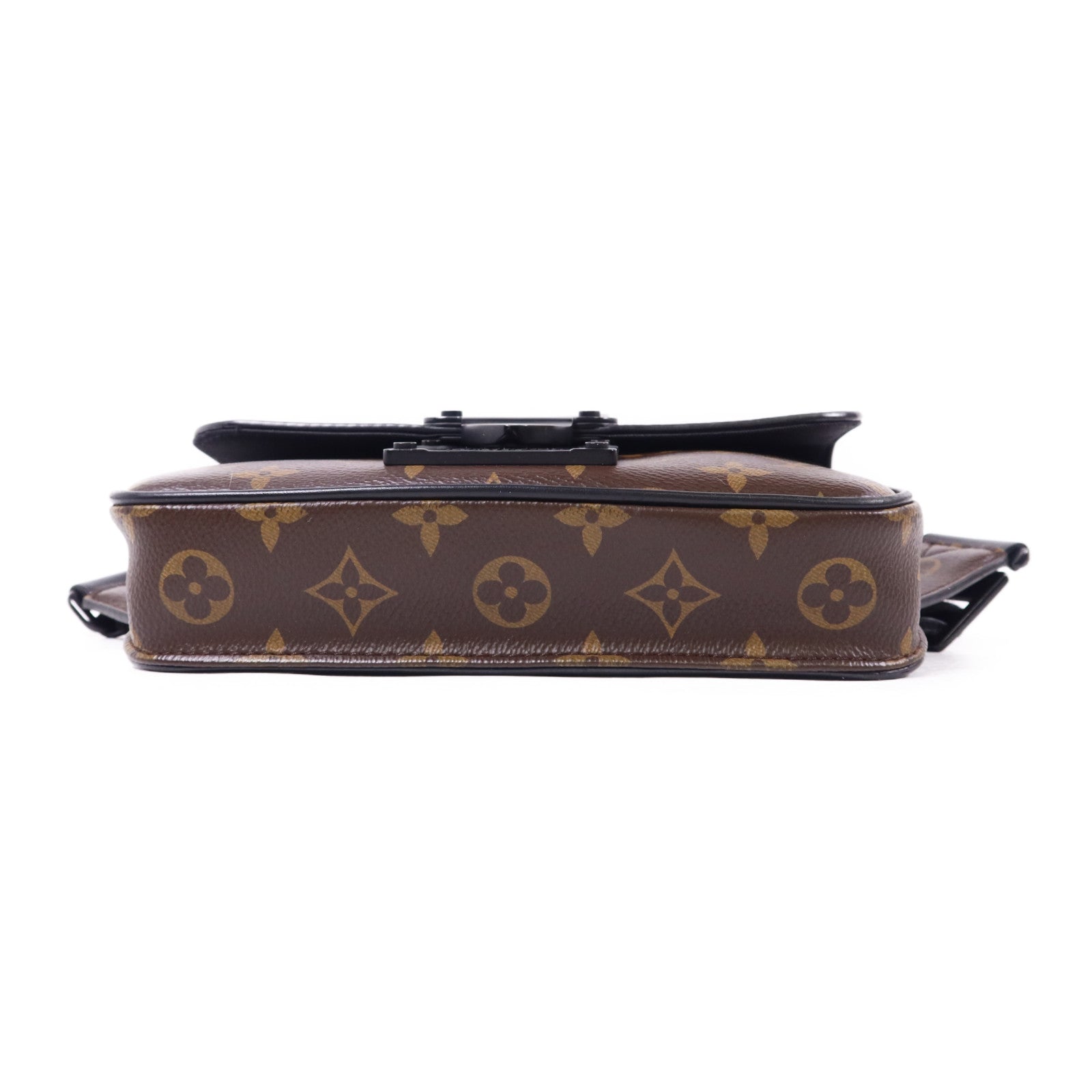LOUIS VUITTON Monogram Macassar S Lock Sling Bag肩背袋