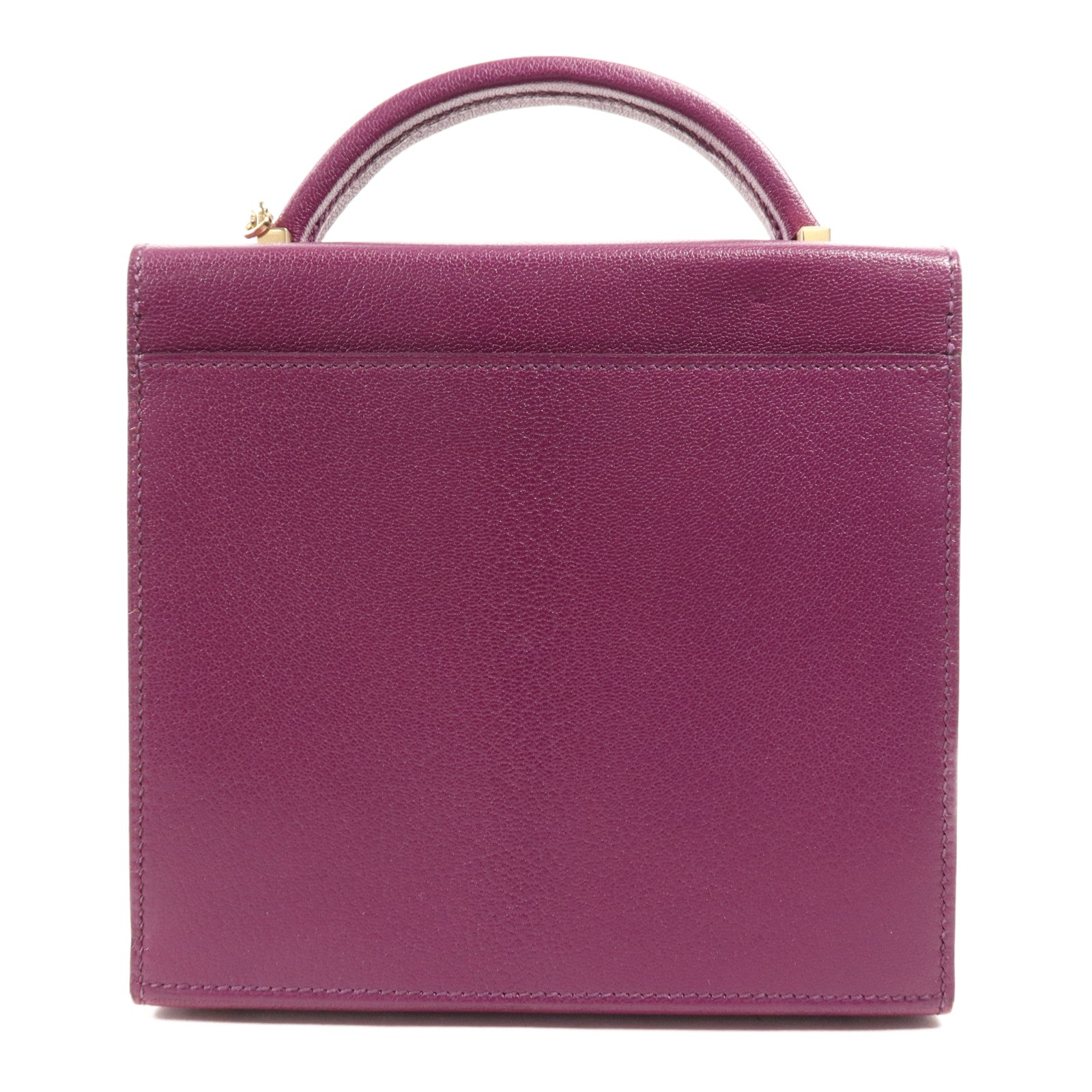 HERMES Chevre皮革Cinhetic Box銀扣手挽肩背兩用袋Anemone