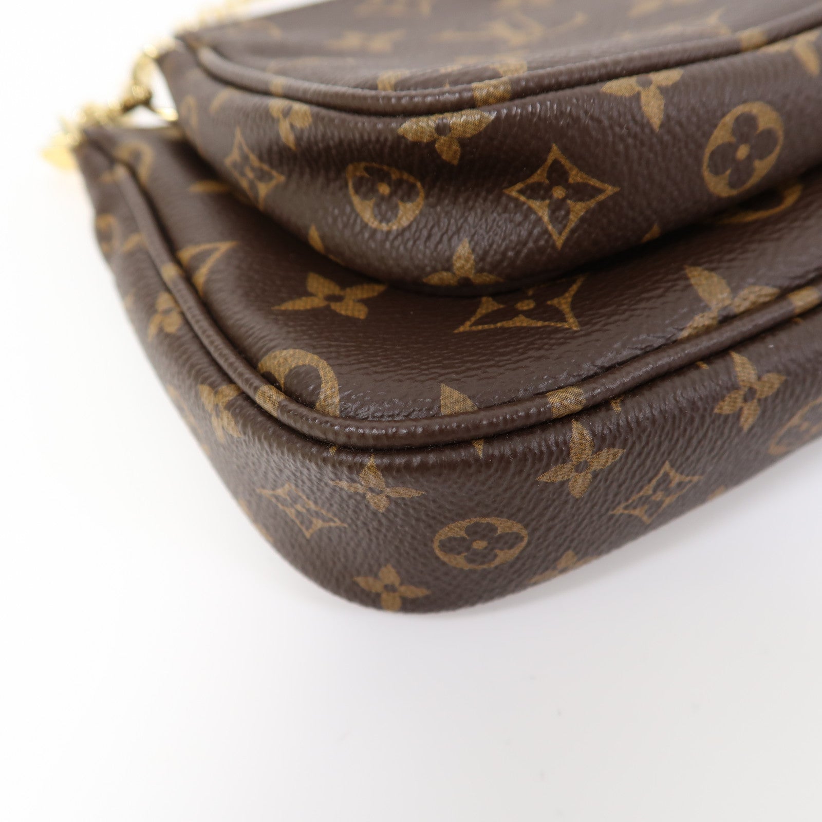 LOUIS VUITTON Monogram Multi Pochette金扣肩背袋啡色