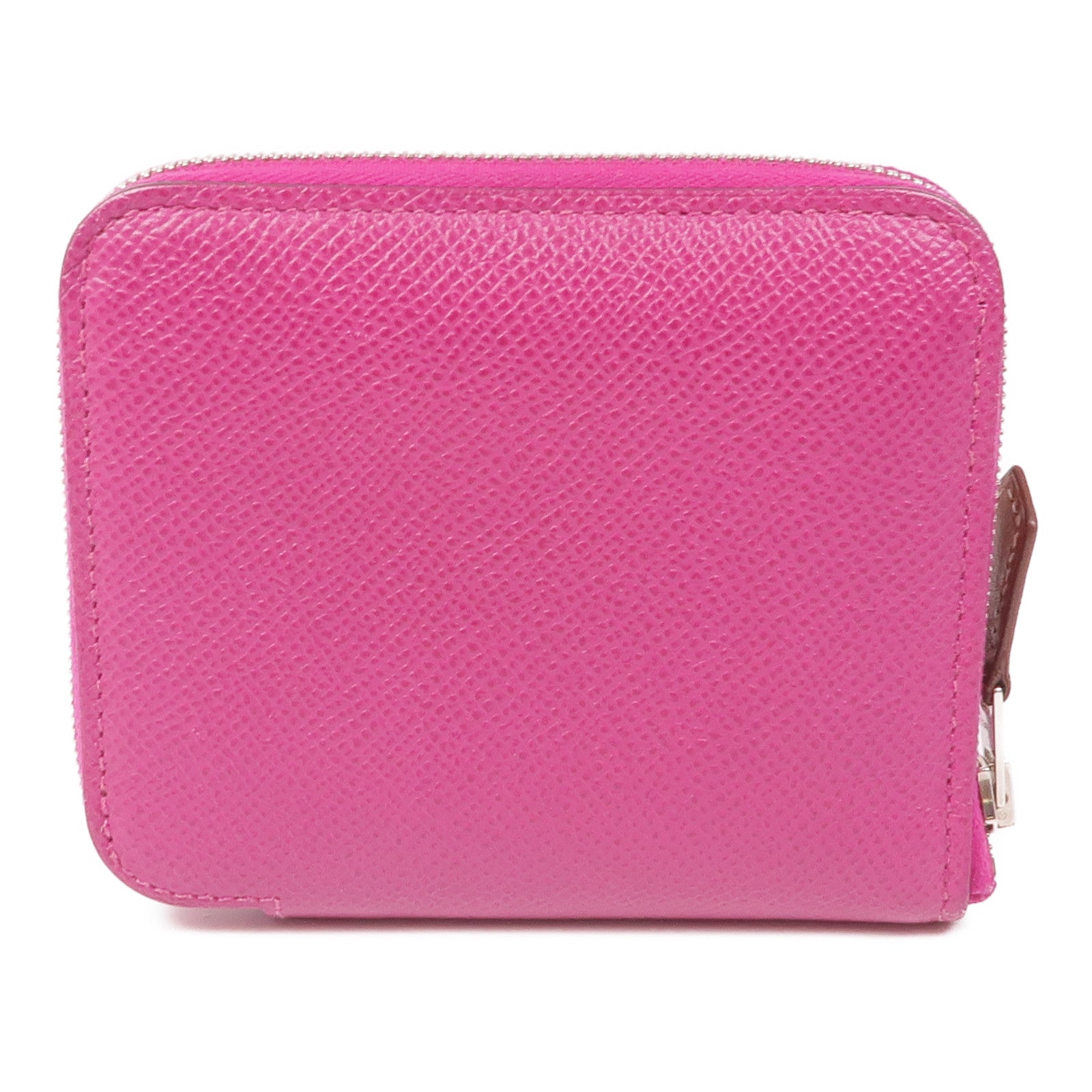 HERMES Epsom皮革Silk In Compact Wallet銀扣錢包L3 Rose Purple