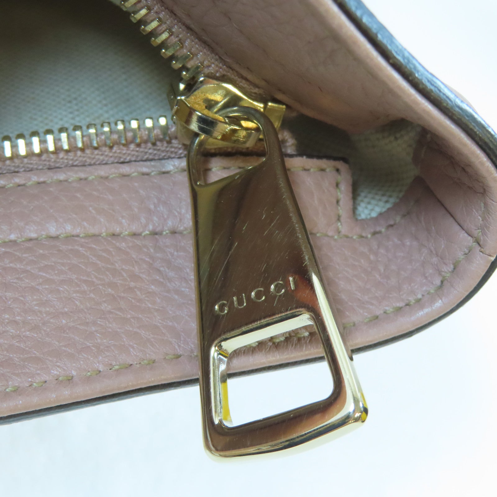 GUCCI 牛皮皮革Interlocking G Tote Bag金扣肩背袋粉紅色