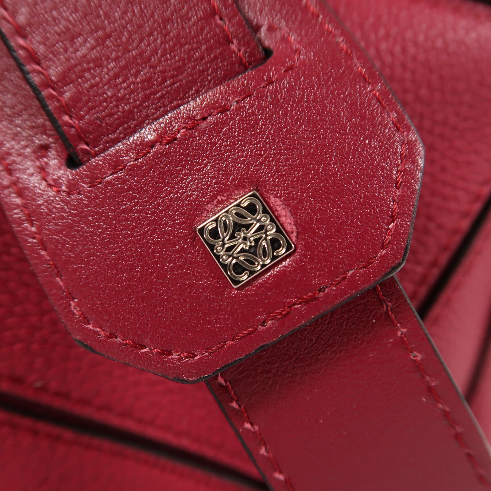 LOEWE 牛皮皮革Puzzle Large銀扣手挽肩背兩用袋