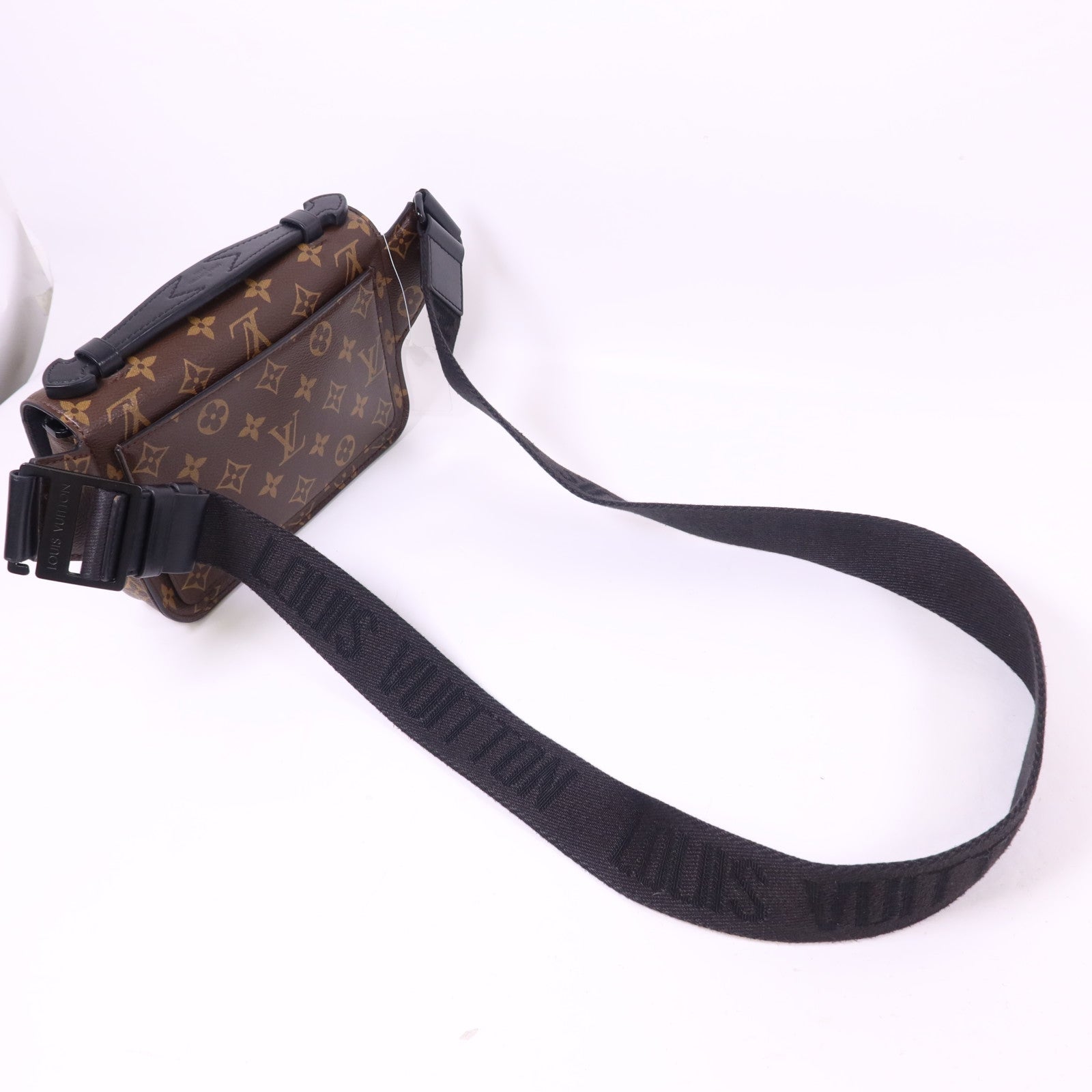 LOUIS VUITTON Monogram Macassar S Lock Sling Bag肩背袋