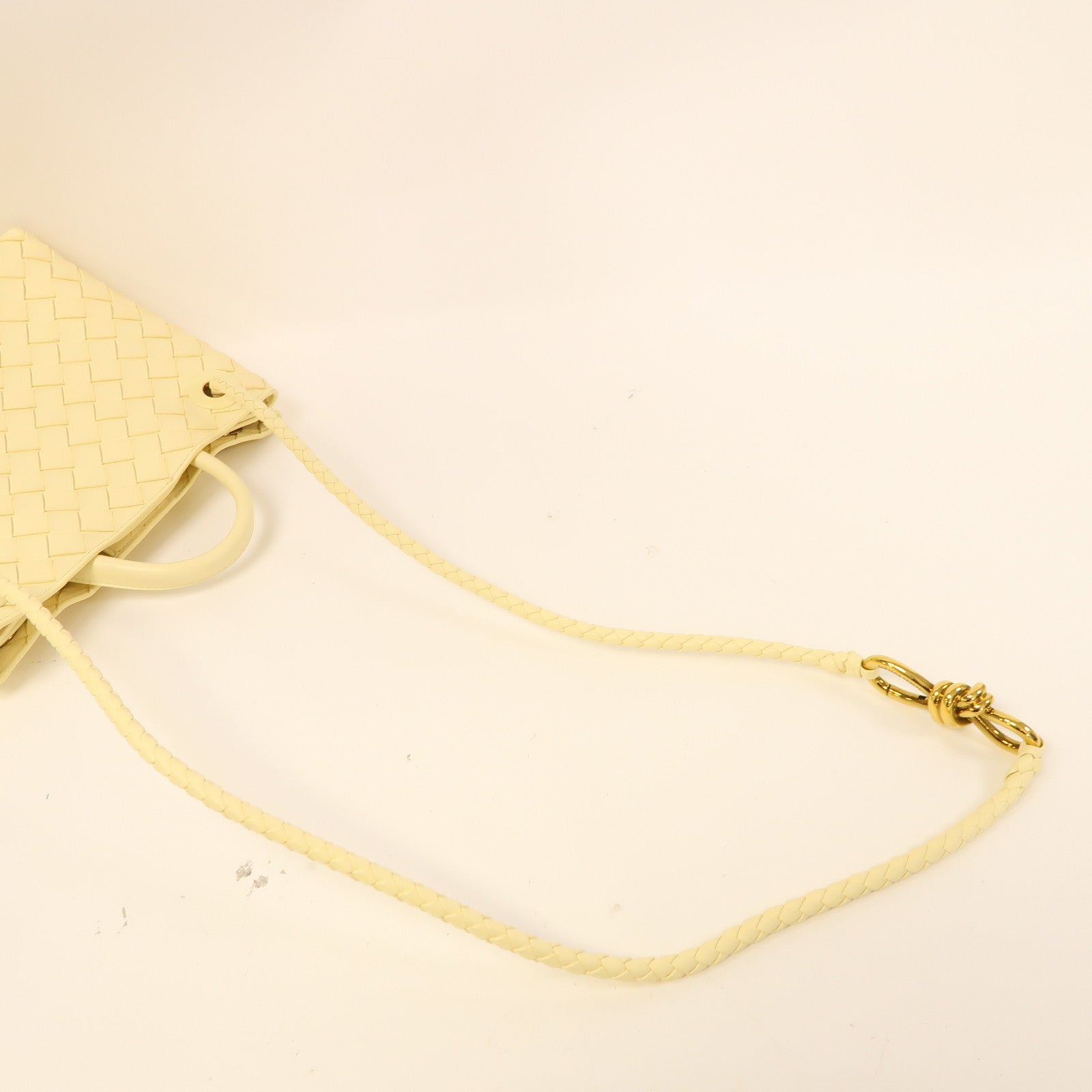 BOTTEGA VENETA 織紋皮革Small Andiamo With Chain金扣手挽肩背兩用袋黃色
