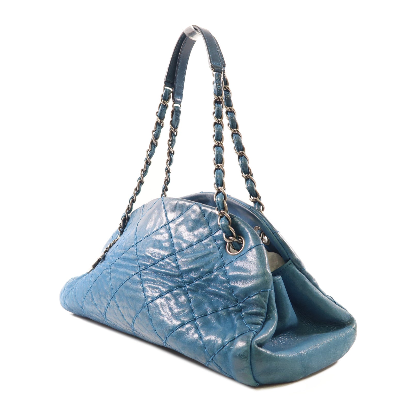 CHANEL 牛皮皮革Hand Bag銀扣鏈帶肩背袋