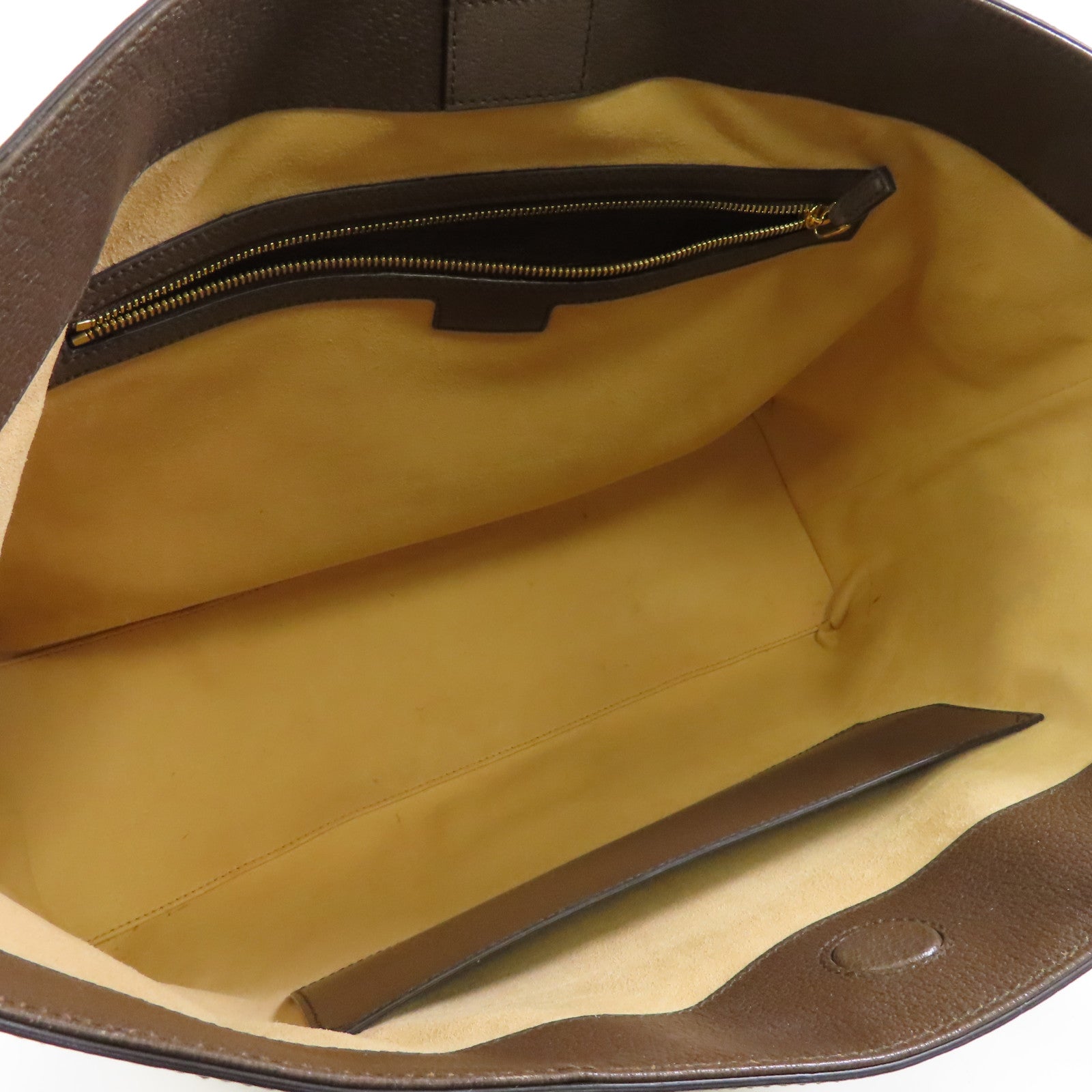 GUCCI 【激減優惠】塗層帆布Tote Bag MM金扣肩背袋/手挽袋啡色