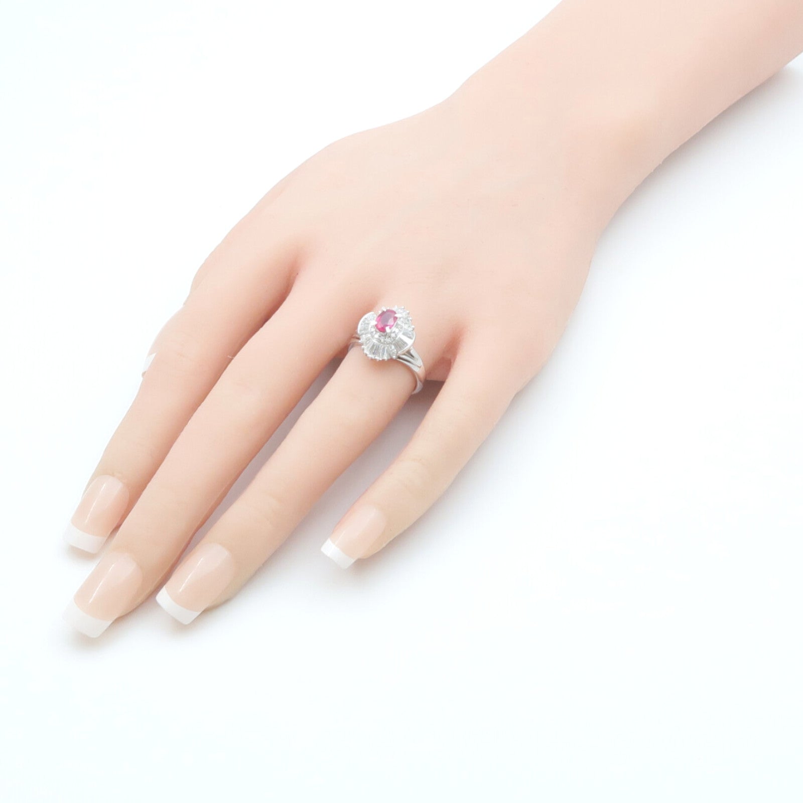 JEWELRY PT900鉑金Pink Sapphirefh粉紅寶石/鑽石戒指