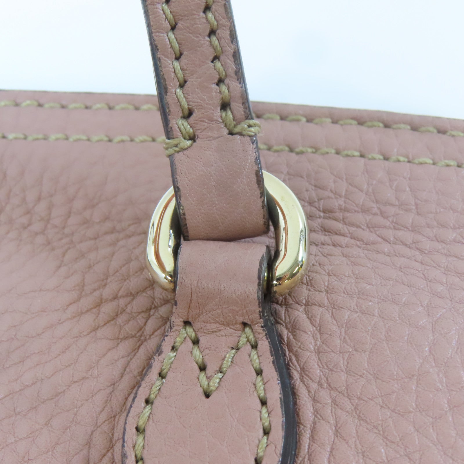 GUCCI 牛皮皮革Interlocking G Tote Bag金扣肩背袋粉紅色