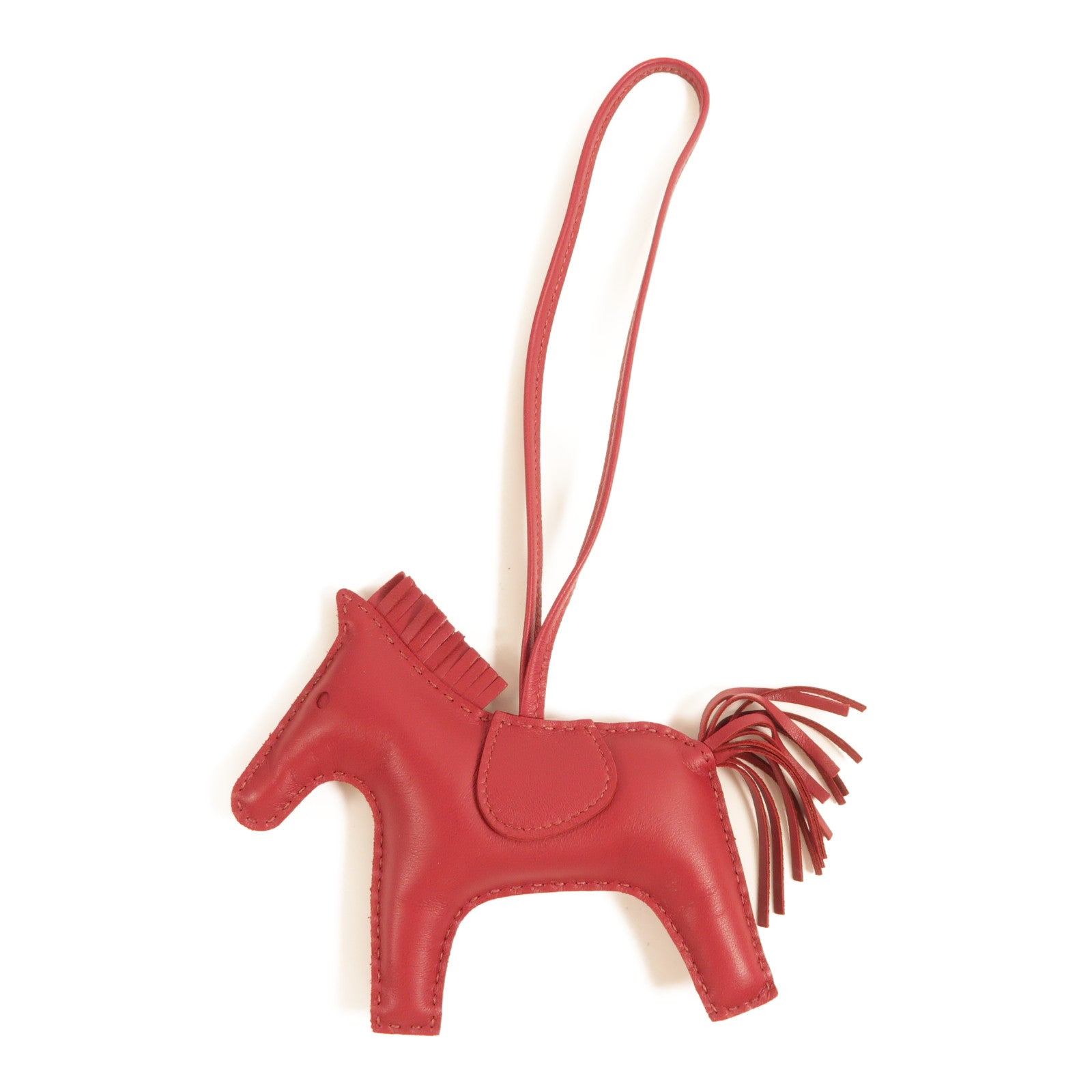 HERMES Rodeo MM Charm Milo Leather Red