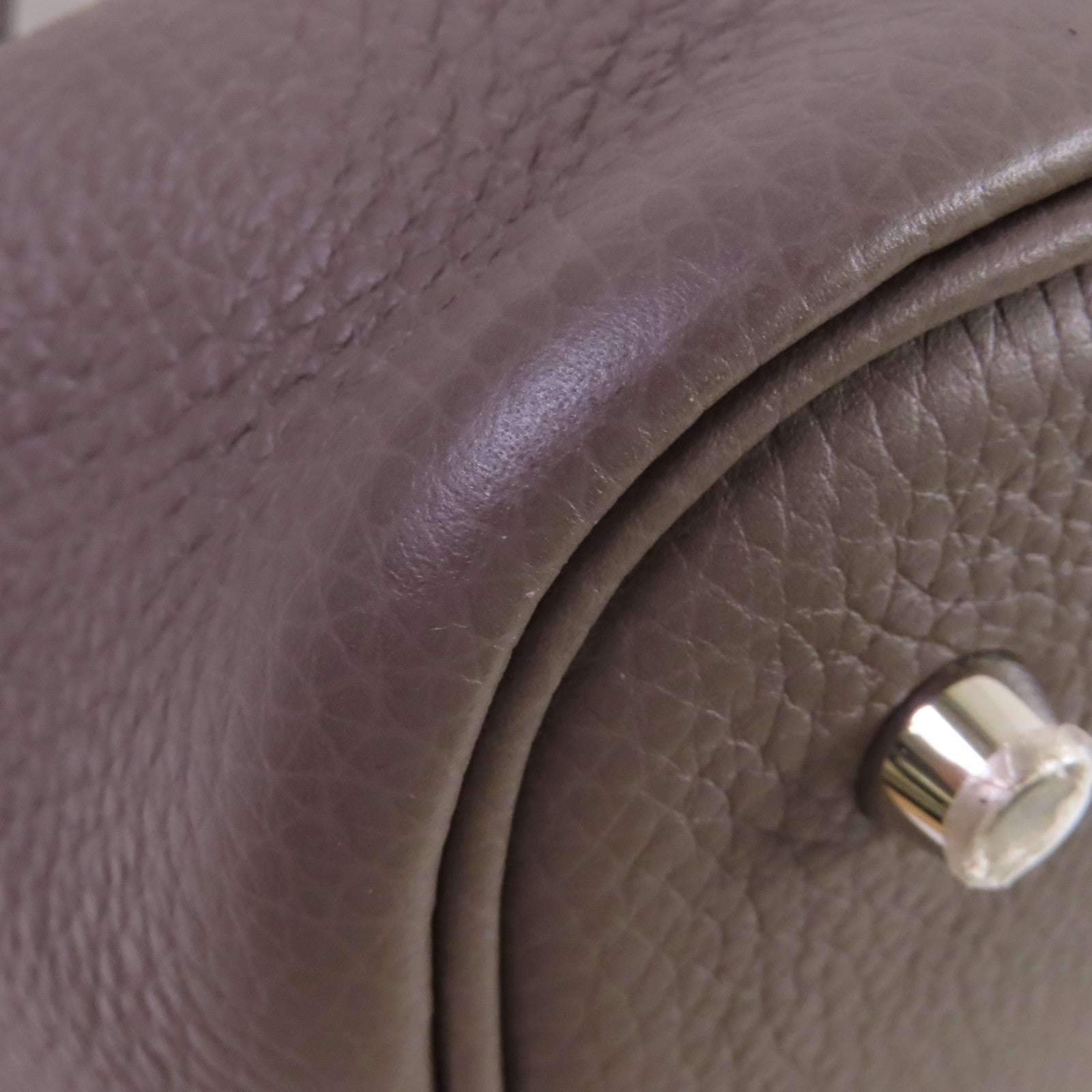 HERMES Clemence皮革Picotin MM Tote Bag銀扣手挽袋Etain錫灰色