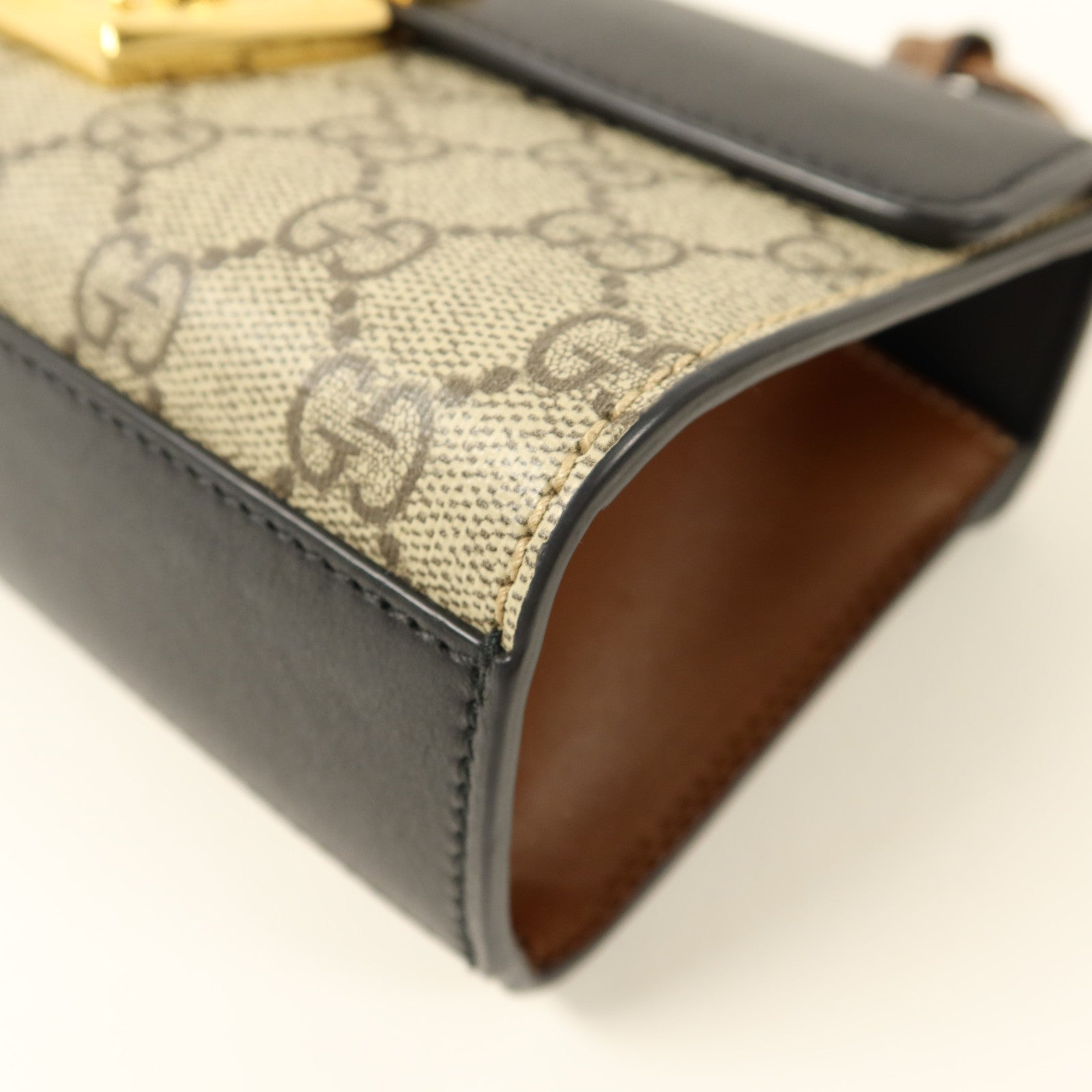 GUCCI 塗層帆布/牛皮皮革Padlock Supreme手挽肩背兩用袋