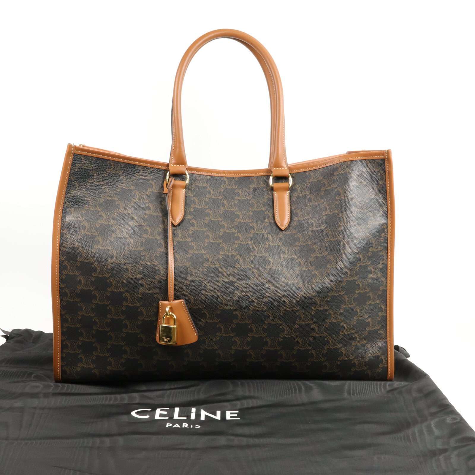 CELINE 塗層帆布Horizontal Cabas Triomphe手挽袋