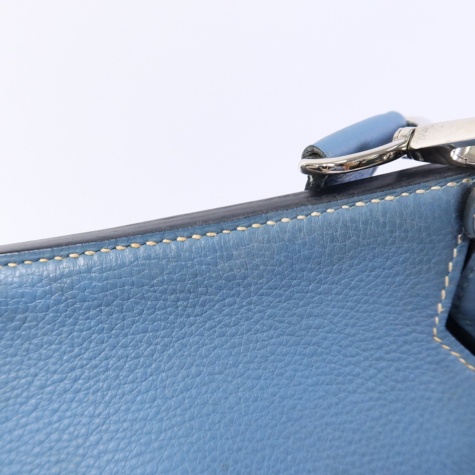HERMES Clemence皮革Jypsiere 34肩背袋Bleu Jean