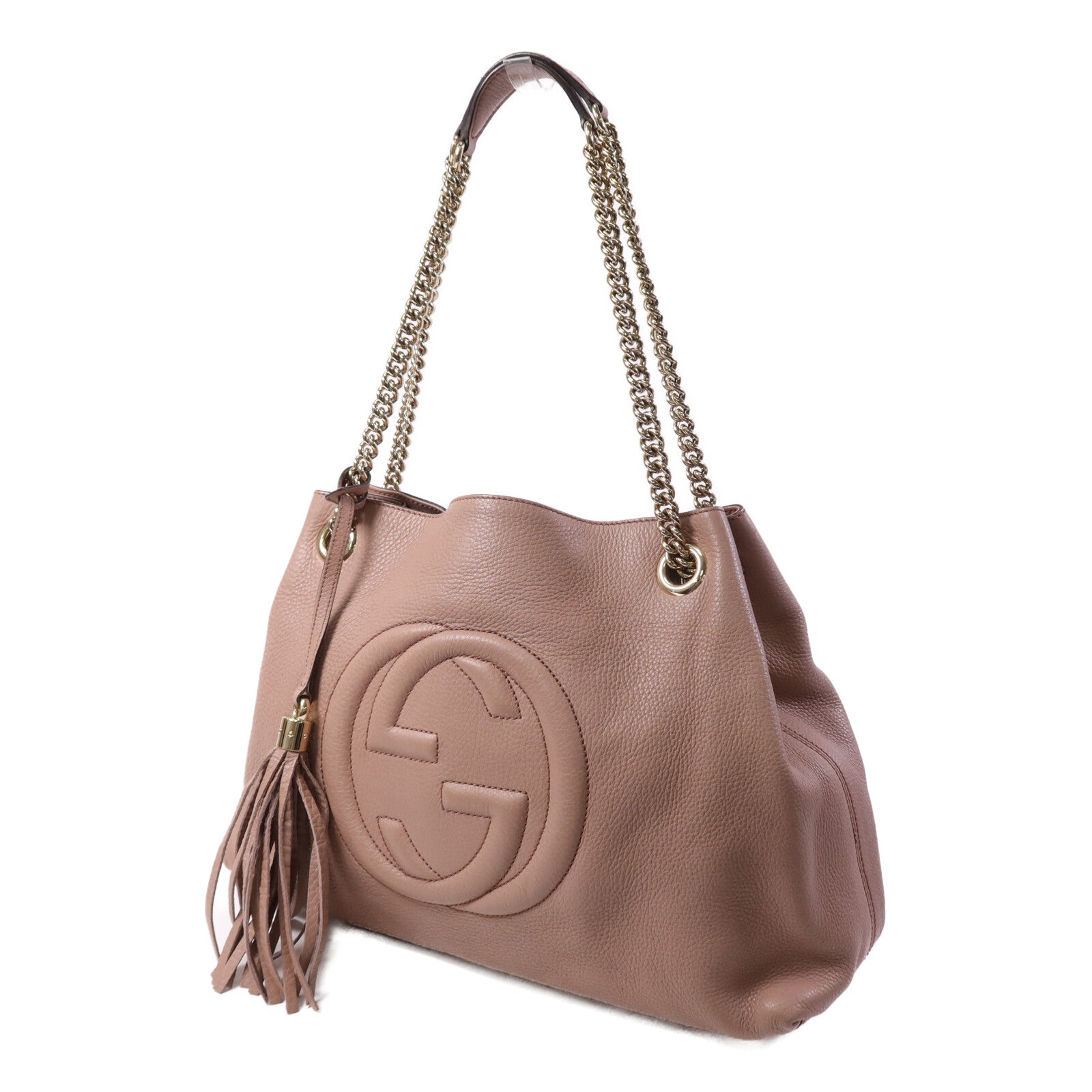 GUCCI 牛皮皮革Shoulder Bag金扣鏈帶肩背袋