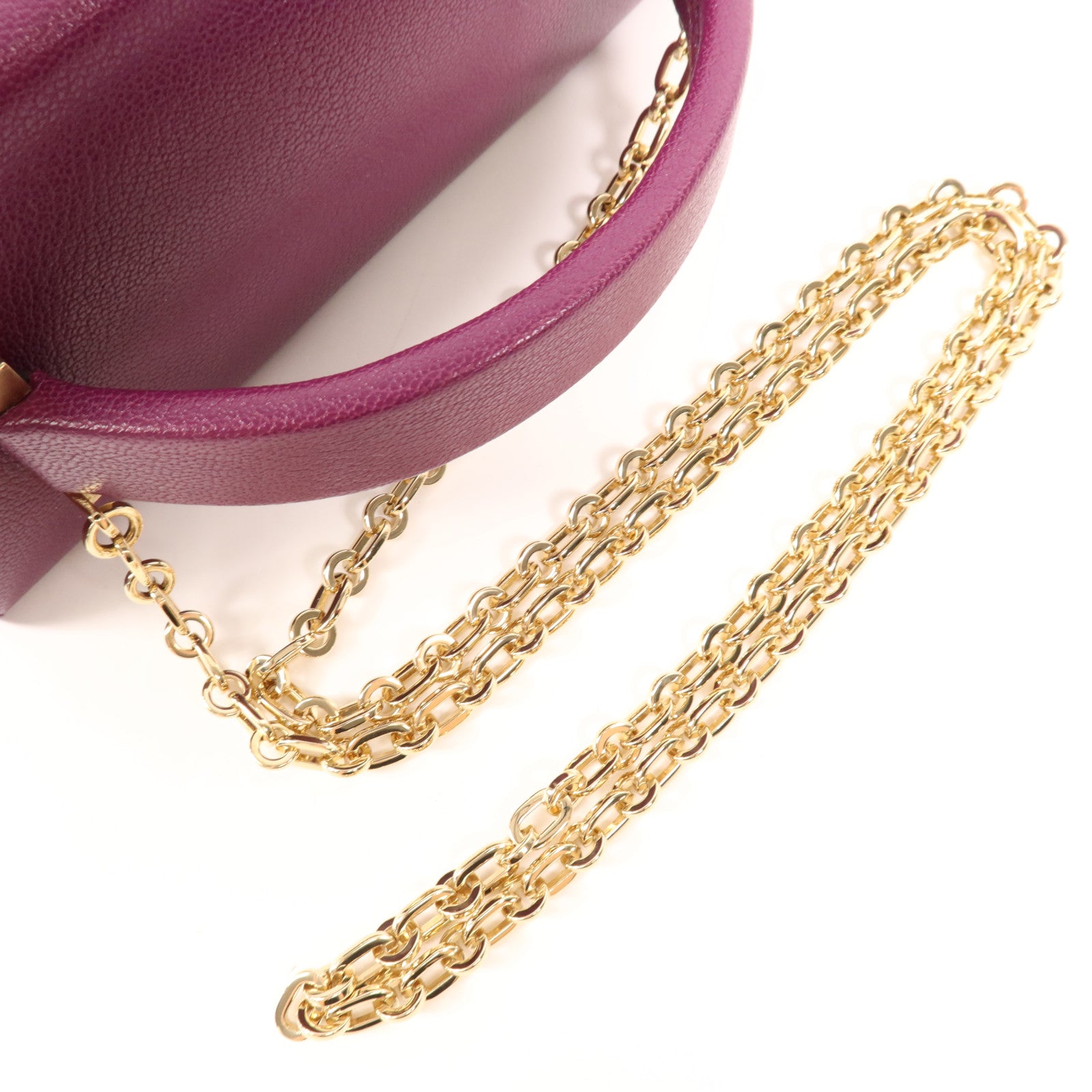 HERMES Chevre皮革Cinhetic Box銀扣手挽肩背兩用袋Anemone