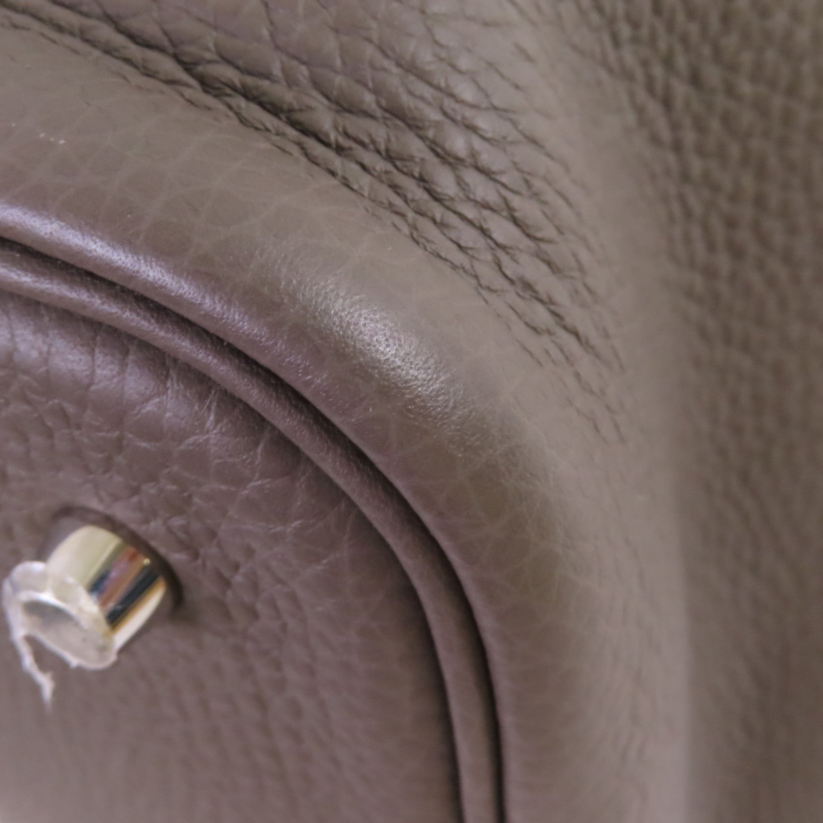 HERMES Clemence皮革Picotin MM Tote Bag銀扣手挽袋Etain錫灰色