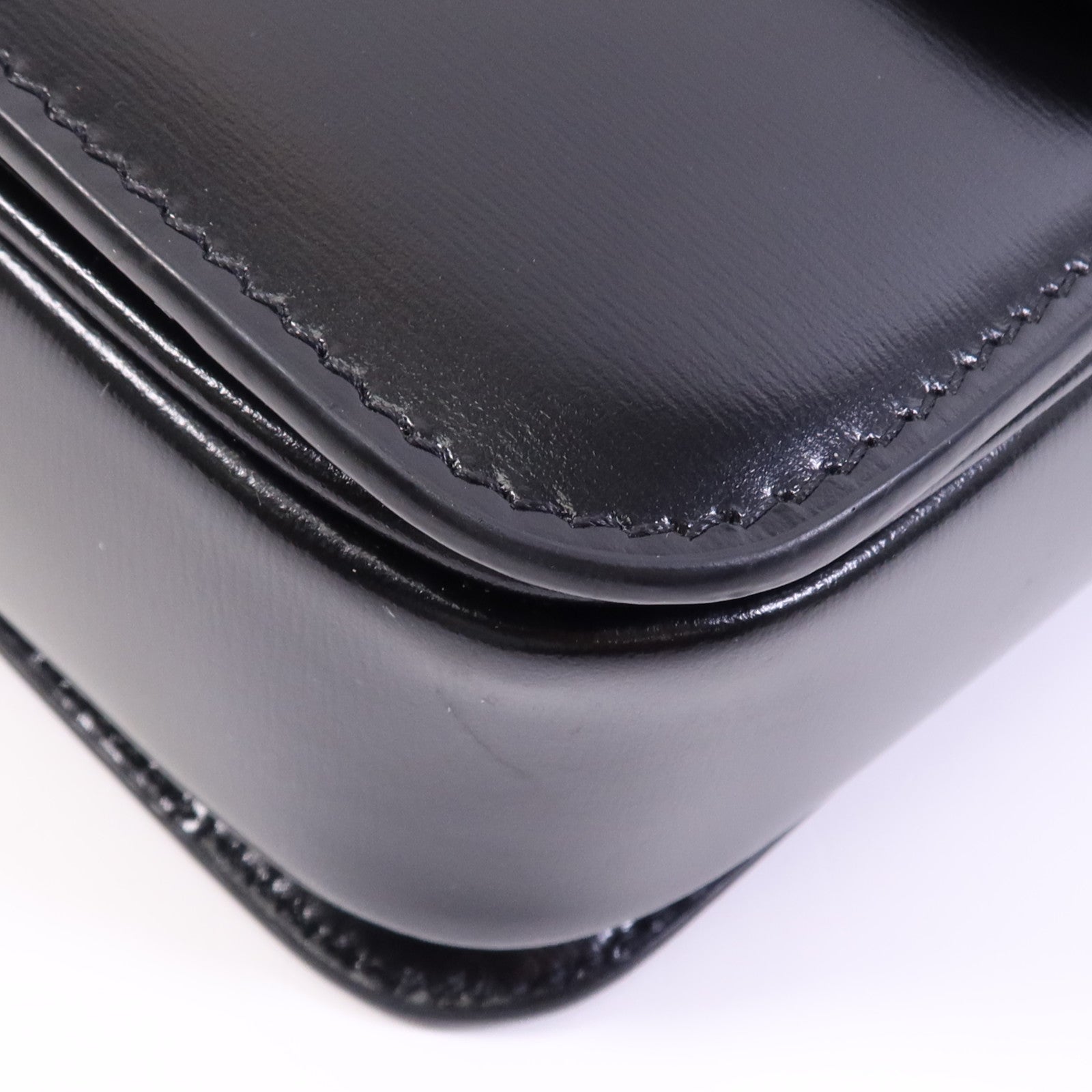 CELINE 牛皮皮革Teen Troimphe銀扣肩背袋