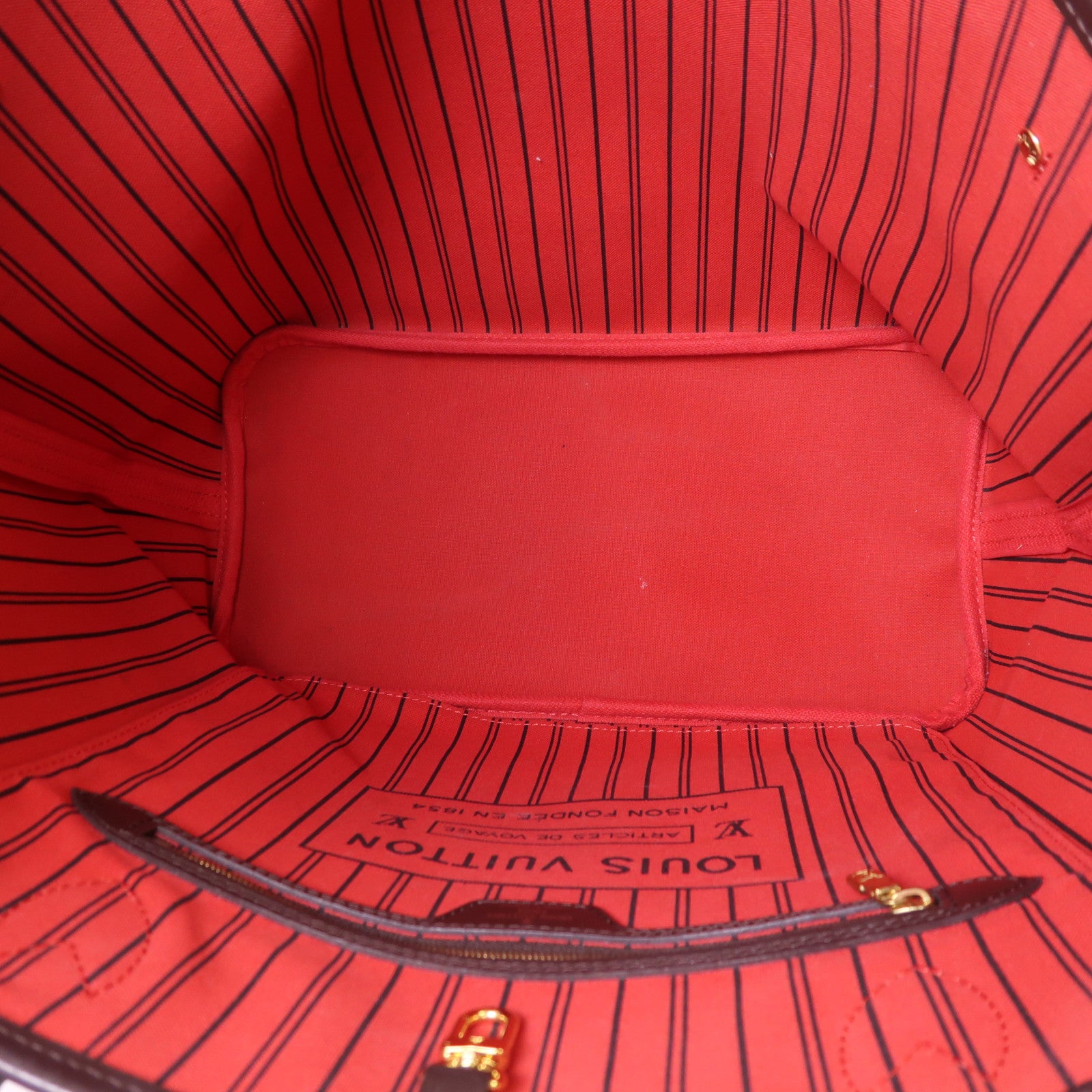 LOUIS VUITTON Damier Neverfull MM金扣肩背袋/手挽袋