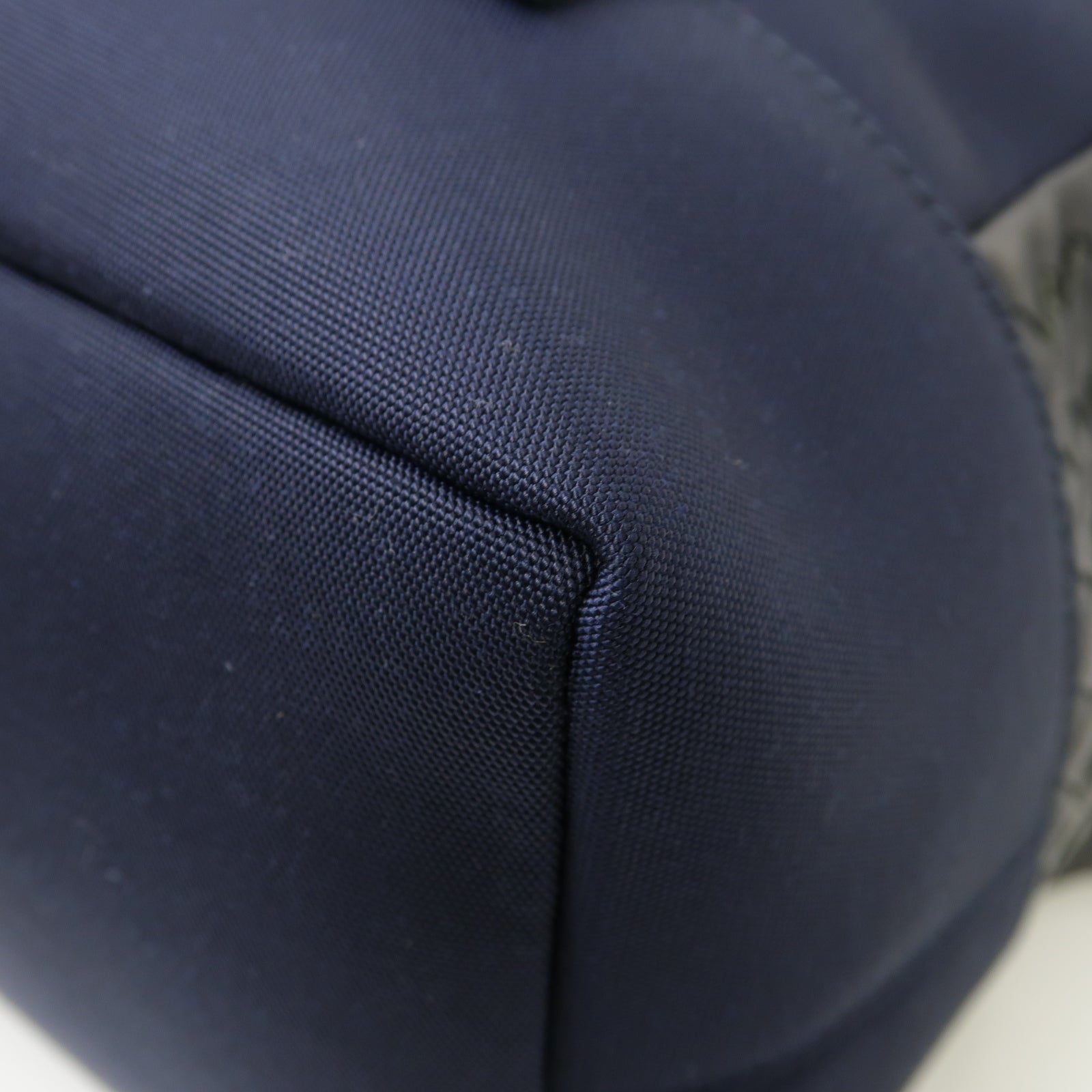 BOTTEGA VENETA 羊皮皮革/帆布Backpack背包深藍色