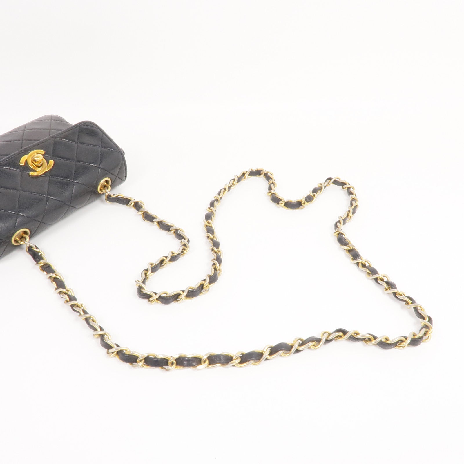 CHANEL 羊皮皮革Chain Shoulder金扣鏈帶肩背袋